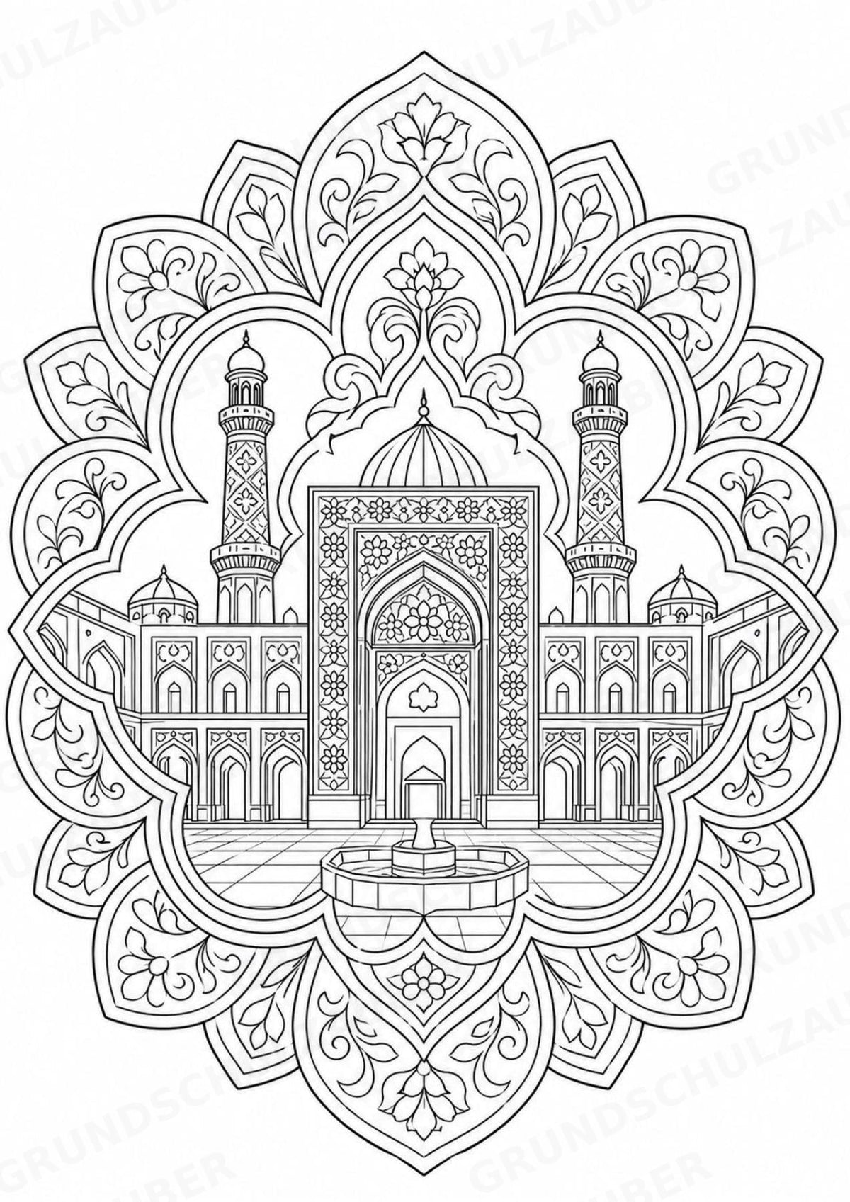 Afghanistan Mandalas Ausmalbilder – Länder und Kulturen – 15 Malvorlagen – Materialseite 4