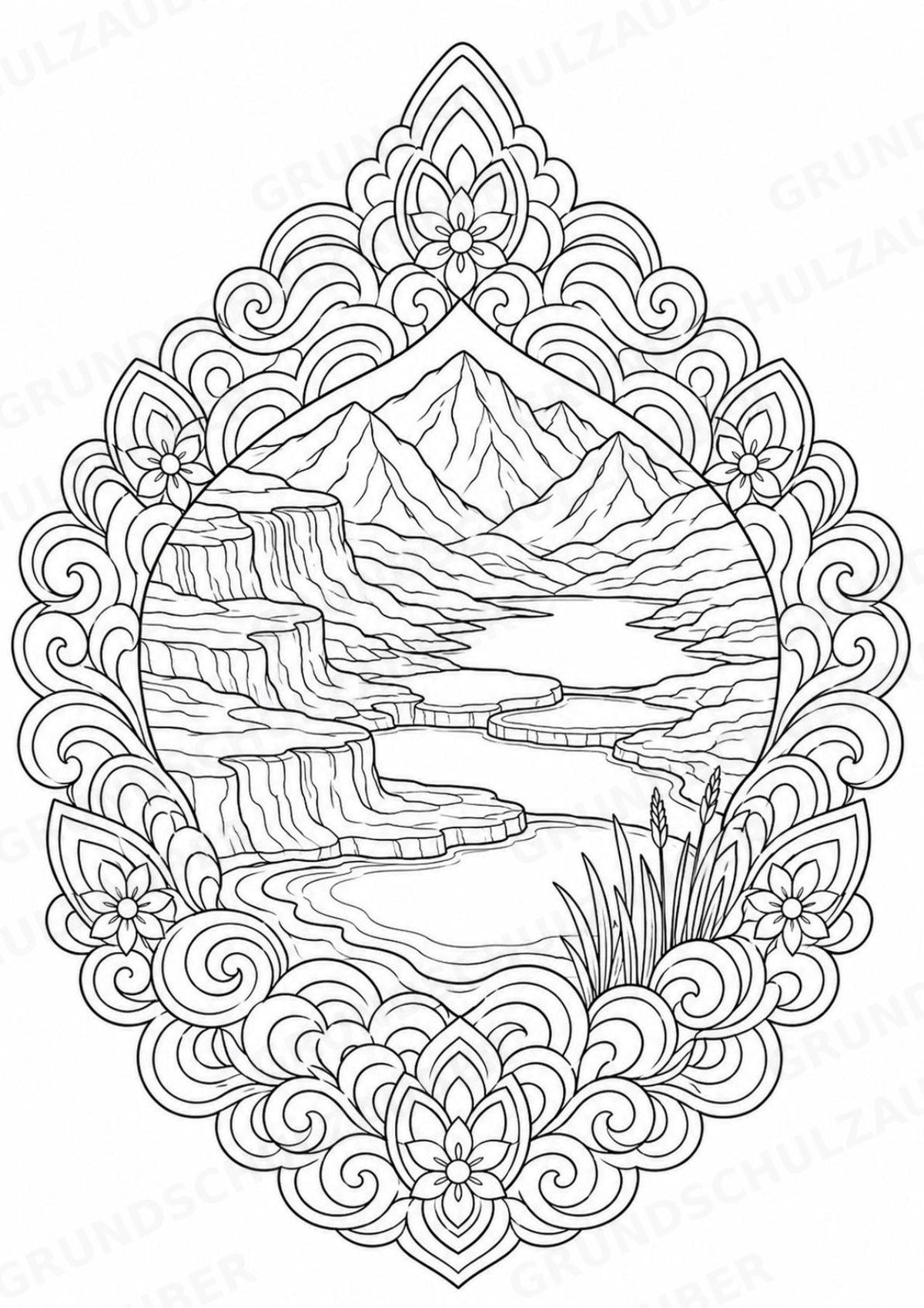Afghanistan Mandalas Ausmalbilder – Länder und Kulturen – 15 Malvorlagen – Materialseite 5