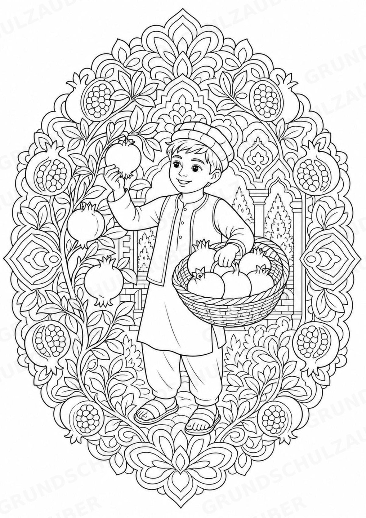 Afghanistan Mandalas Ausmalbilder – Länder und Kulturen – 15 Malvorlagen – Materialseite 10