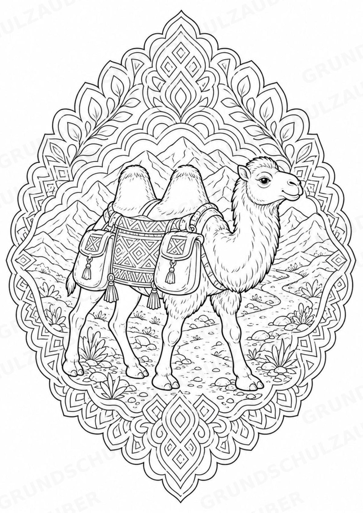 Afghanistan Mandalas Ausmalbilder – Länder und Kulturen – 15 Malvorlagen – Materialseite 13