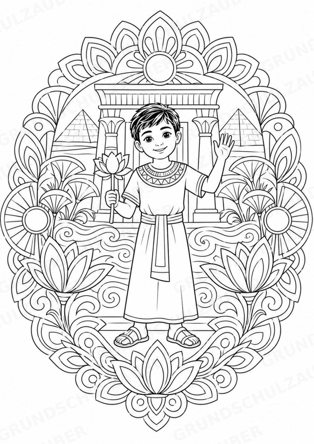 Ägypten Mandalas Ausmalbilder – Länder und Kulturen – 15 Malvorlagen – Materialseite 2