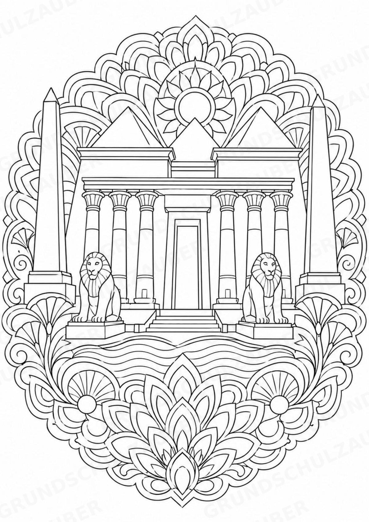Ägypten Mandalas Ausmalbilder – Länder und Kulturen – 15 Malvorlagen – Materialseite 5