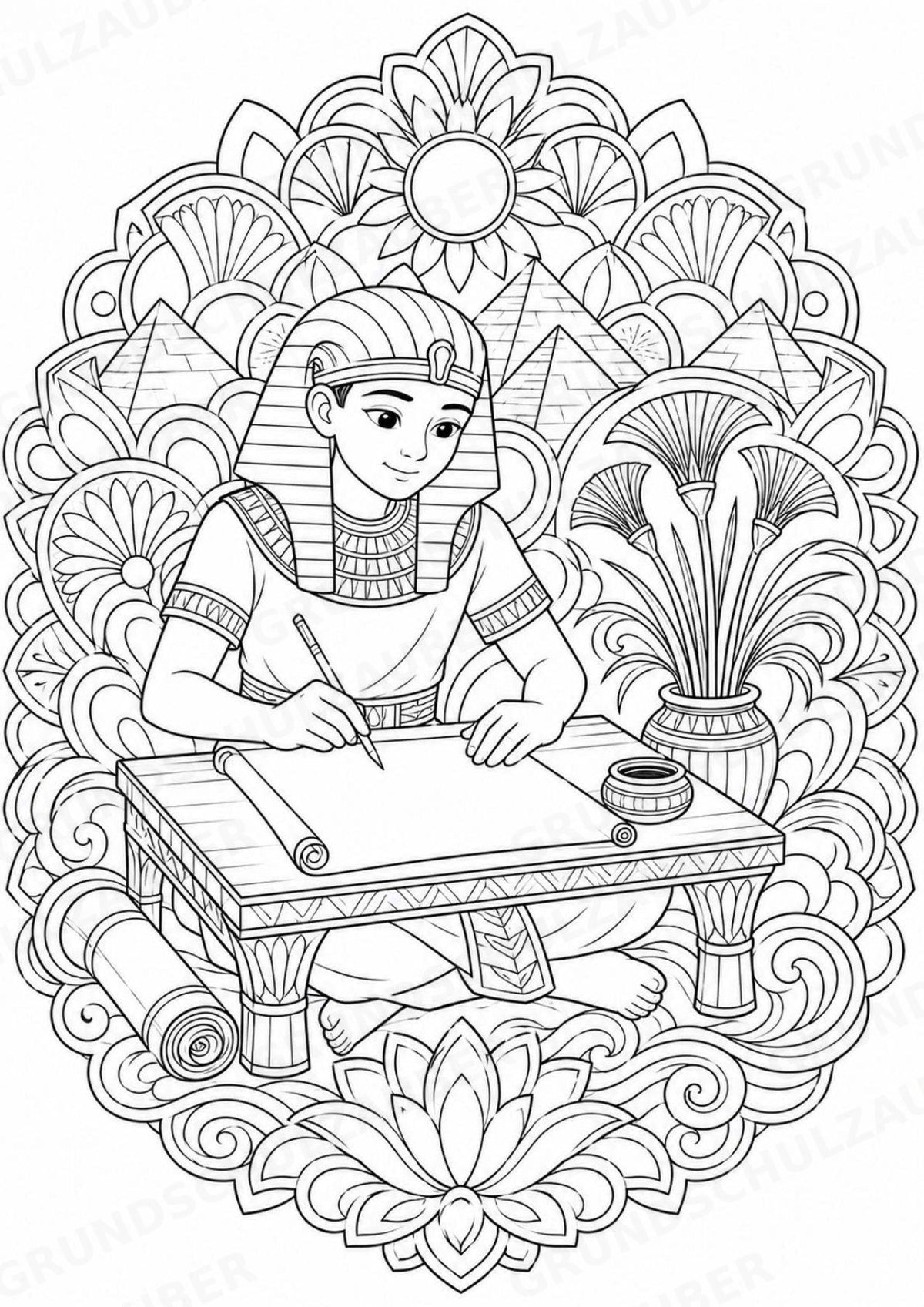 Ägypten Mandalas Ausmalbilder – Länder und Kulturen – 15 Malvorlagen – Materialseite 6