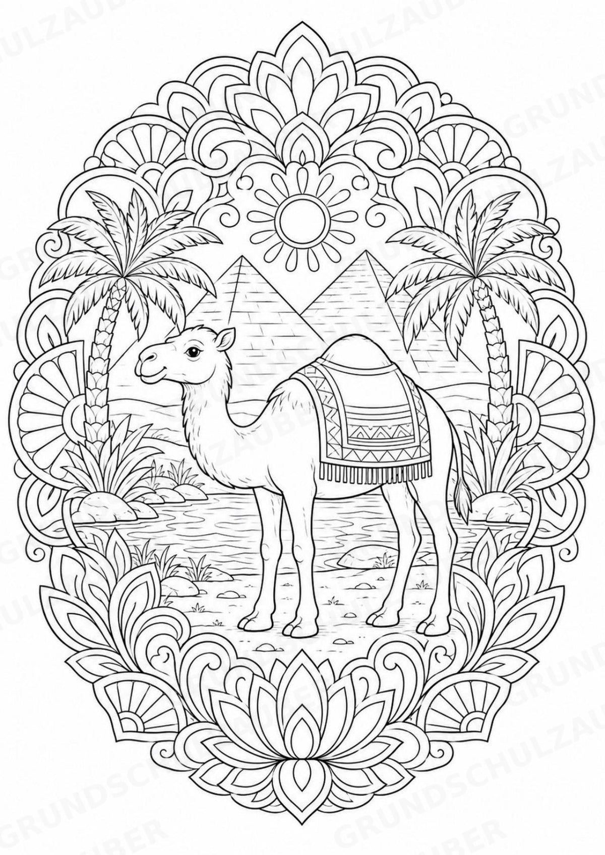 Ägypten Mandalas Ausmalbilder – Länder und Kulturen – 15 Malvorlagen – Materialseite 8