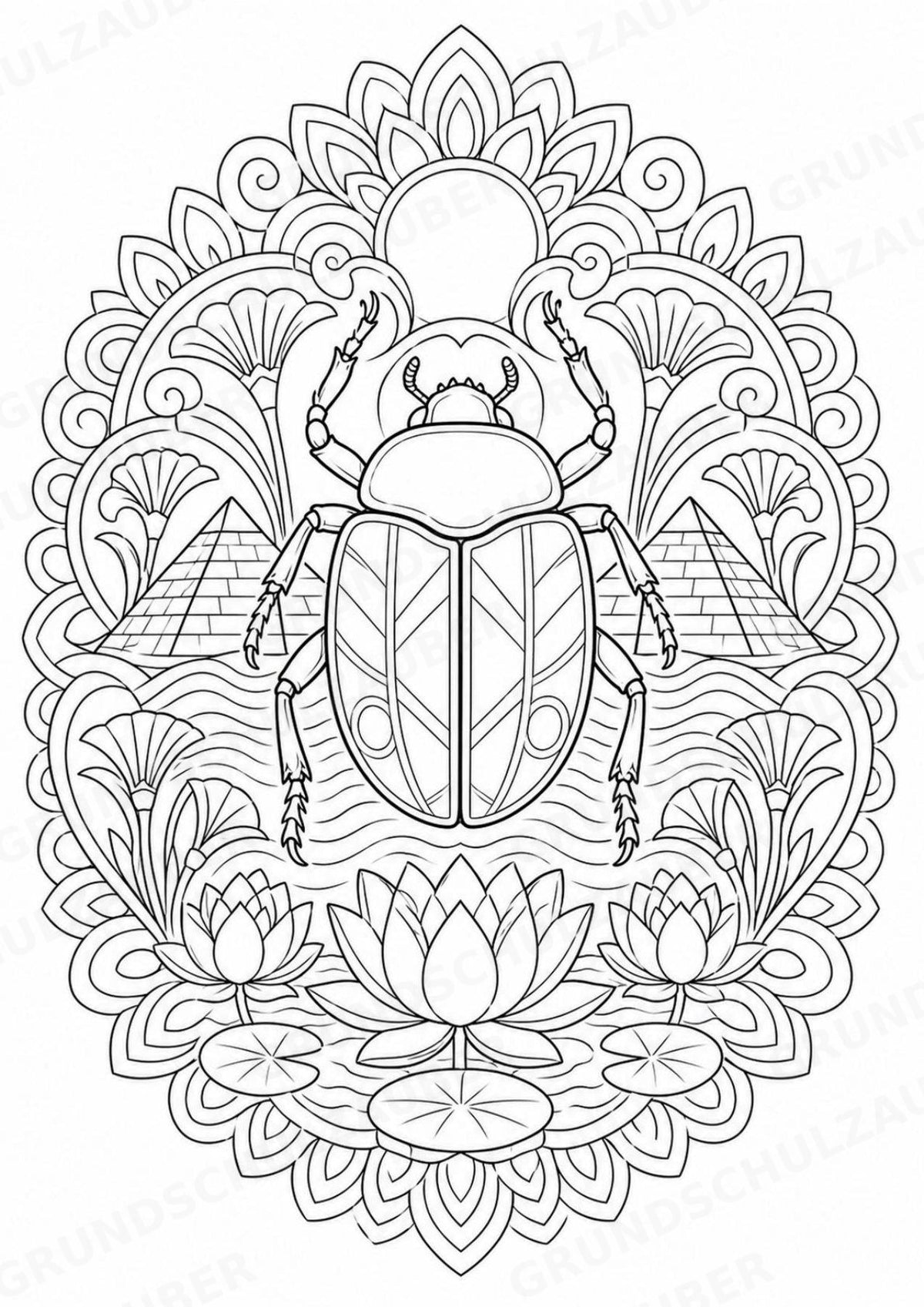Ägypten Mandalas Ausmalbilder – Länder und Kulturen – 15 Malvorlagen – Materialseite 9
