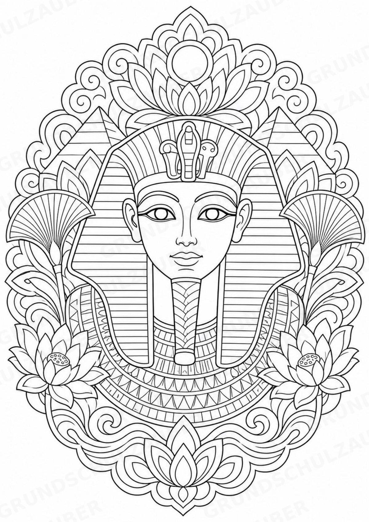 Ägypten Mandalas Ausmalbilder – Länder und Kulturen – 15 Malvorlagen – Materialseite 12
