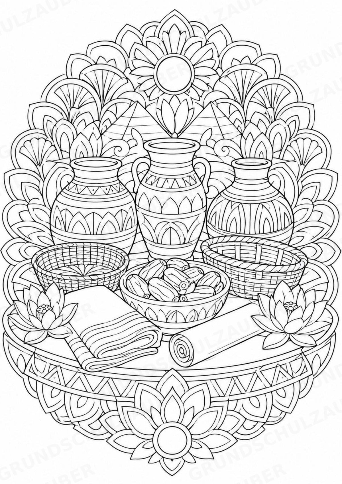 Ägypten Mandalas Ausmalbilder – Länder und Kulturen – 15 Malvorlagen – Materialseite 13