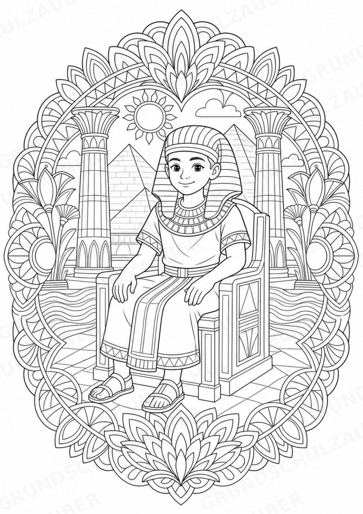 Ägypten Mandalas Ausmalbilder – Länder und Kulturen – 15 Malvorlagen – Materialseite 14