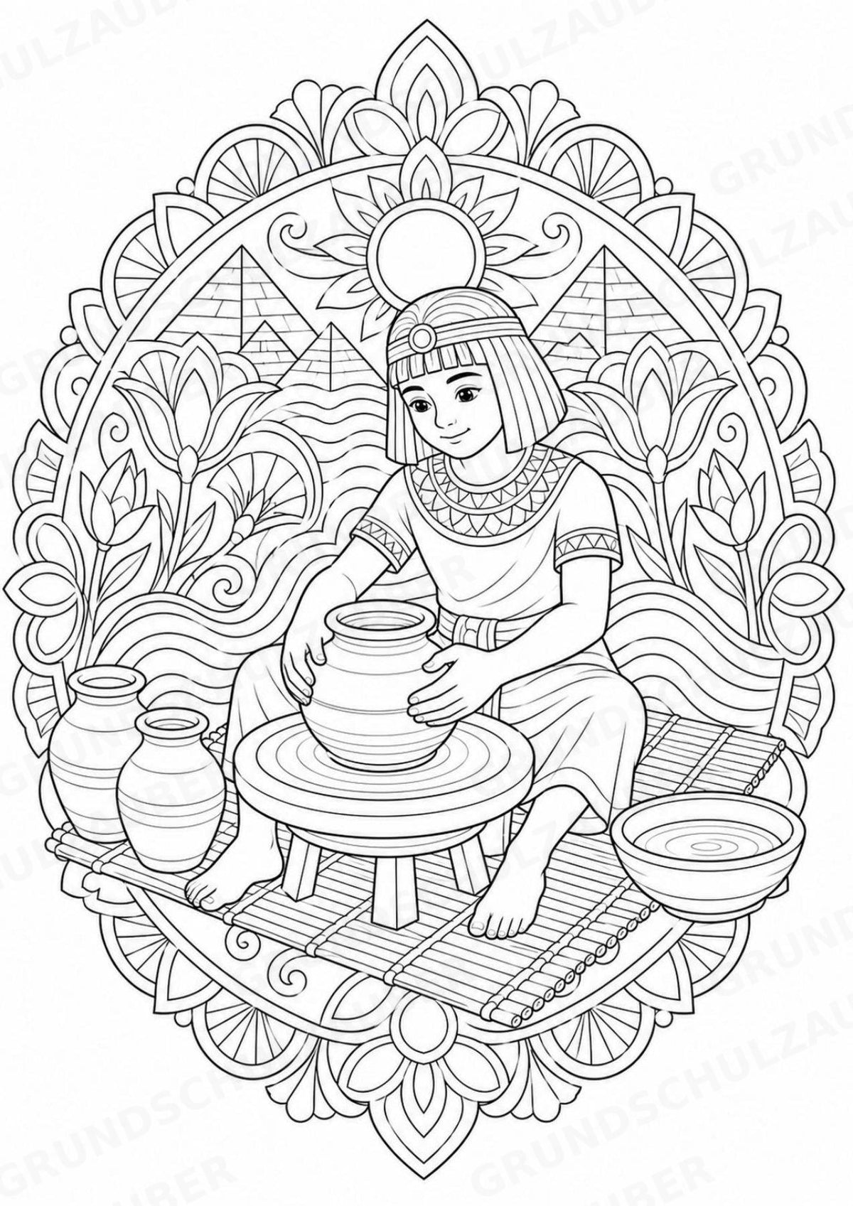 Ägypten Mandalas Ausmalbilder – Länder und Kulturen – 15 Malvorlagen – Materialseite 15