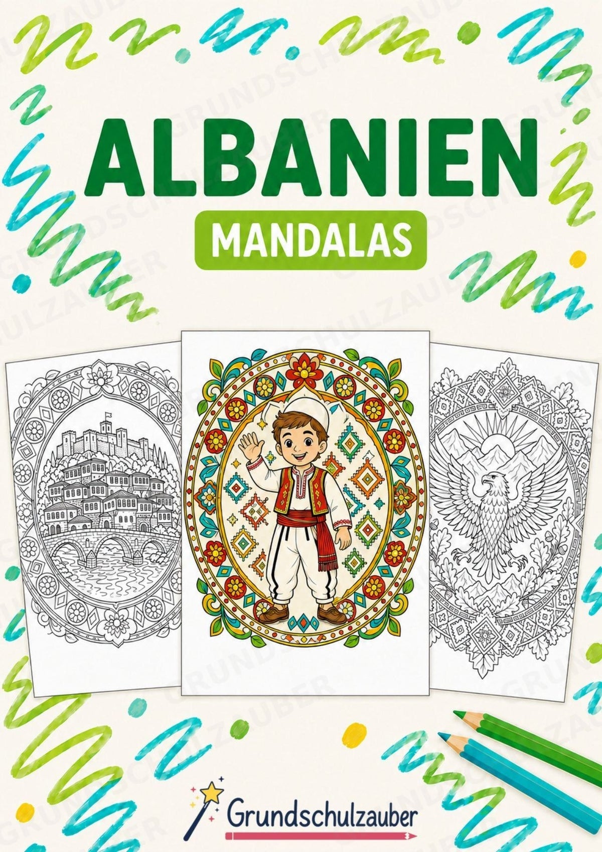 Albanien Mandalas Ausmalbilder – Länder und Kulturen – 15 Malvorlagen – Cover