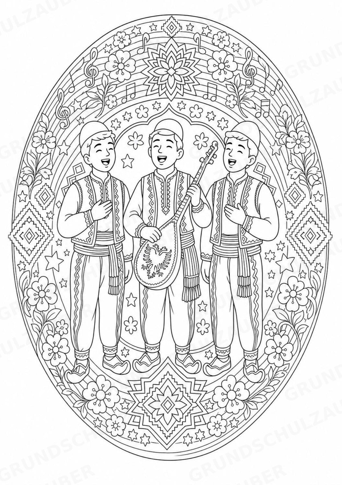 Albanien Mandalas Ausmalbilder – Länder und Kulturen – 15 Malvorlagen – Materialseite 8