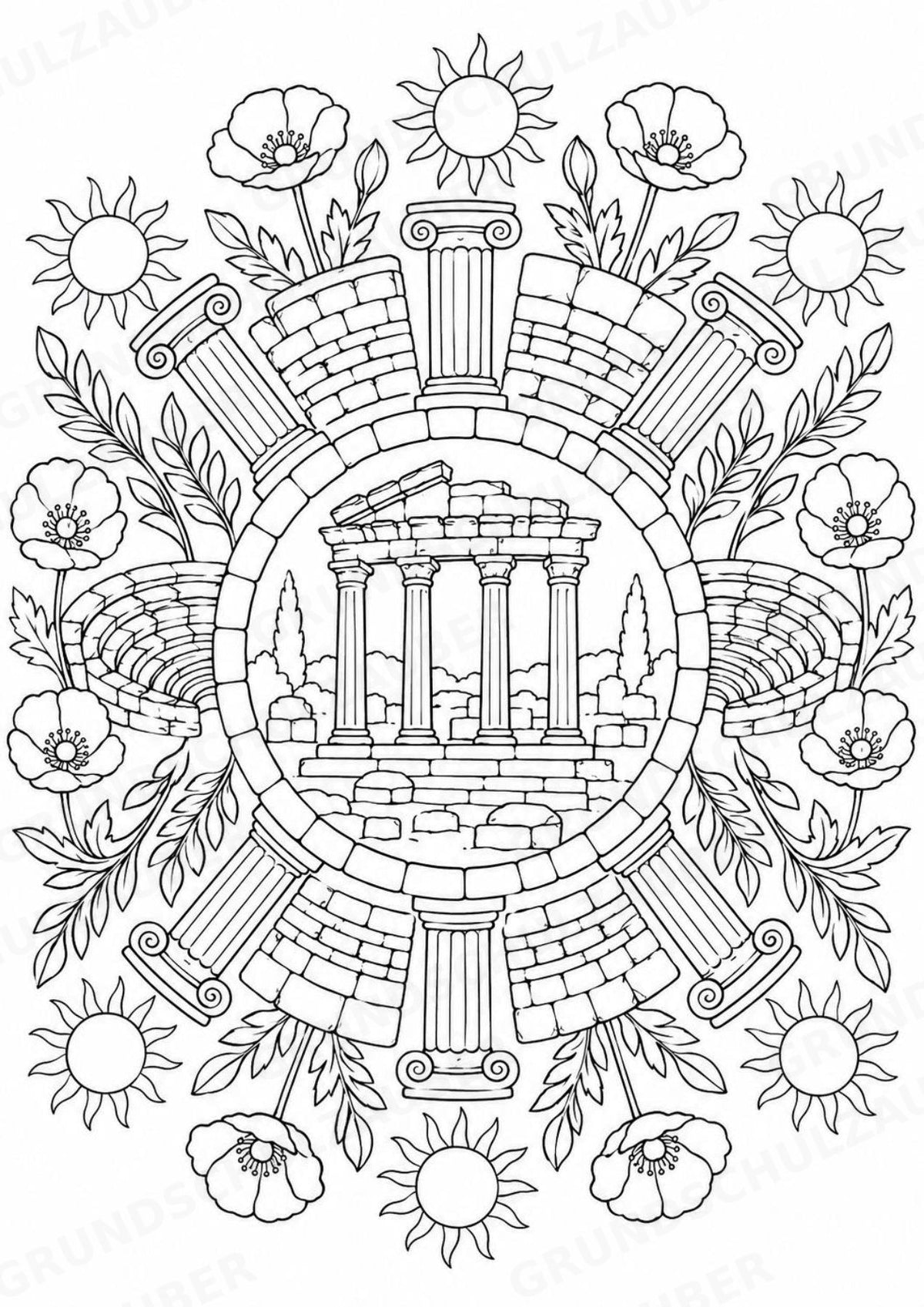 Albanien Mandalas Ausmalbilder – Länder und Kulturen – 15 Malvorlagen – Materialseite 11