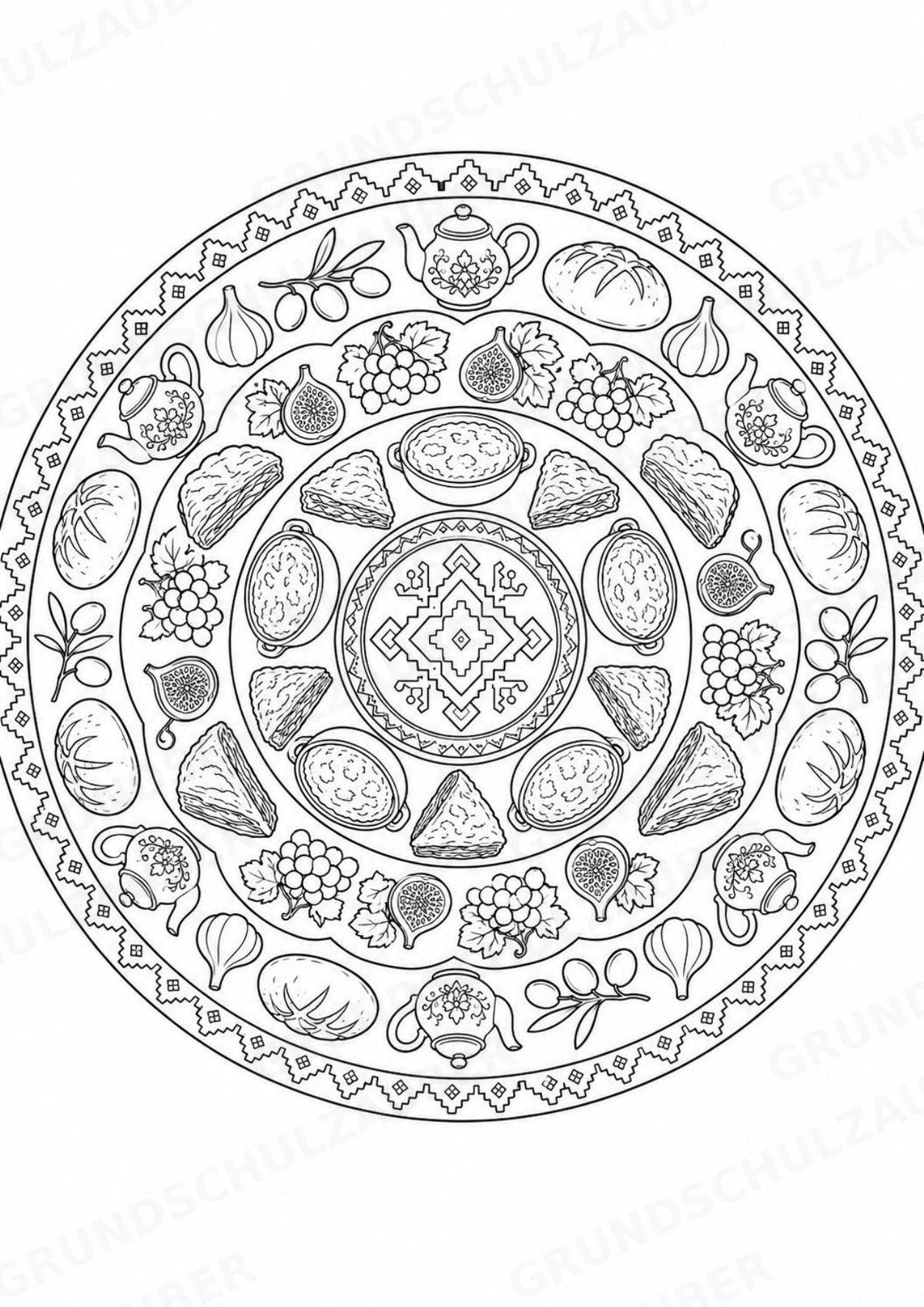 Albanien Mandalas Ausmalbilder – Länder und Kulturen – 15 Malvorlagen – Materialseite 12