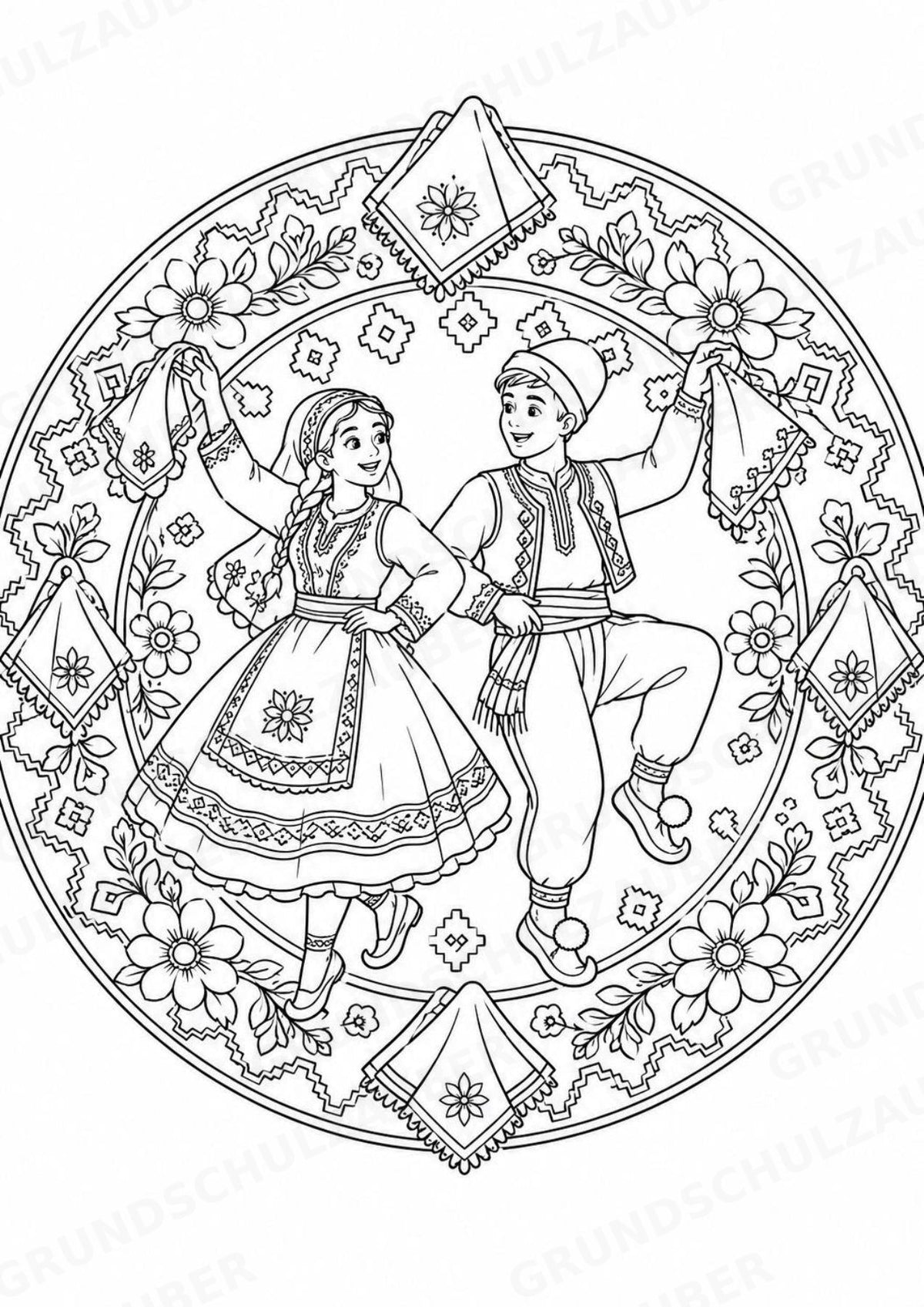 Albanien Mandalas Ausmalbilder – Länder und Kulturen – 15 Malvorlagen – Materialseite 14