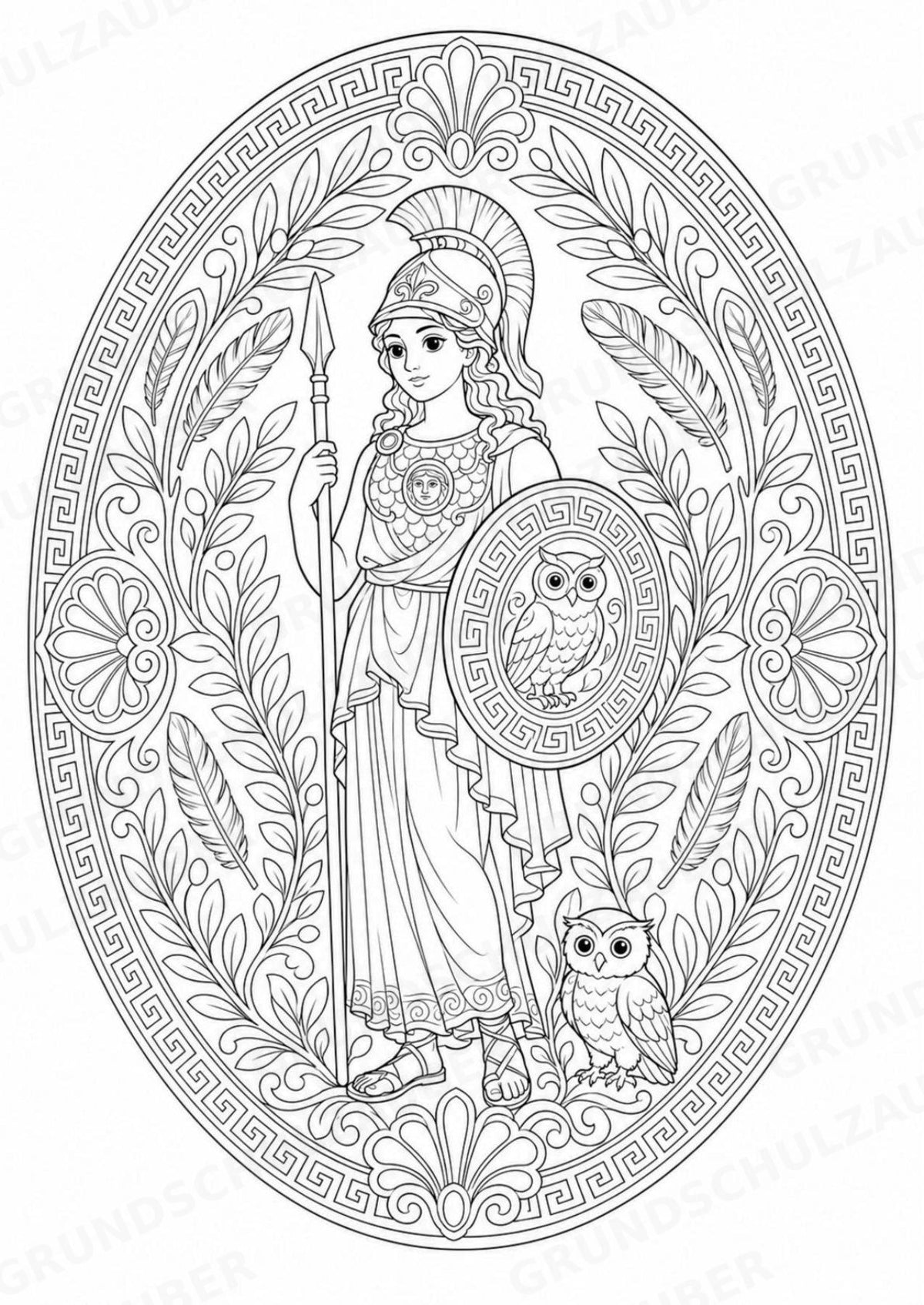 Antikes Griechenland Mandalas Ausmalbilder – Geschichte und Kulturen – 15 Malvorlagen – Materialseite 2