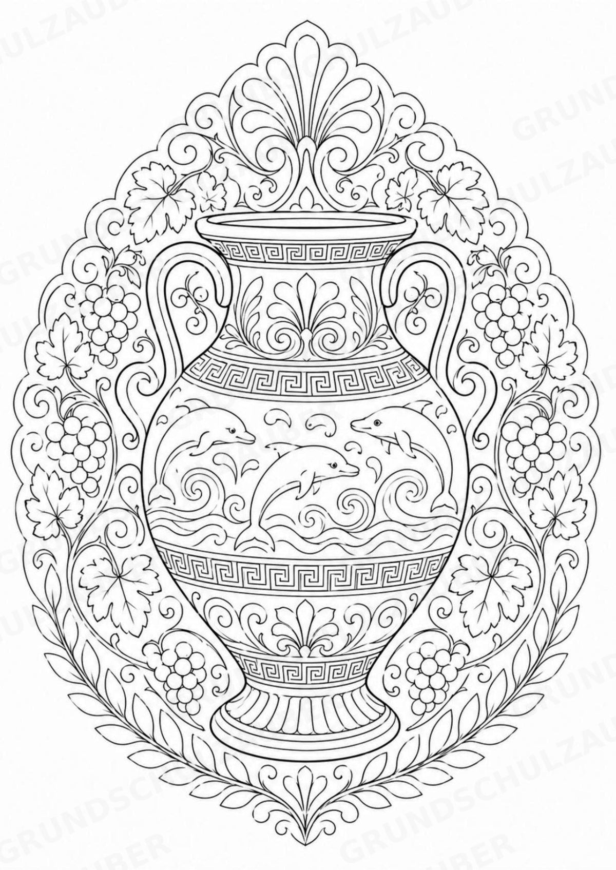 Antikes Griechenland Mandalas Ausmalbilder – Geschichte und Kulturen – 15 Malvorlagen – Materialseite 4