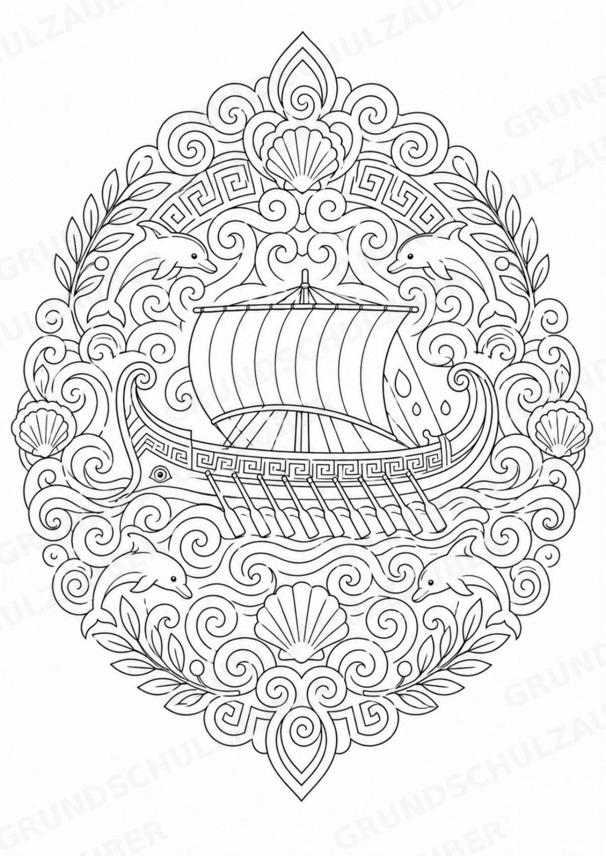 Antikes Griechenland Mandalas Ausmalbilder – Geschichte und Kulturen – 15 Malvorlagen – Materialseite 8