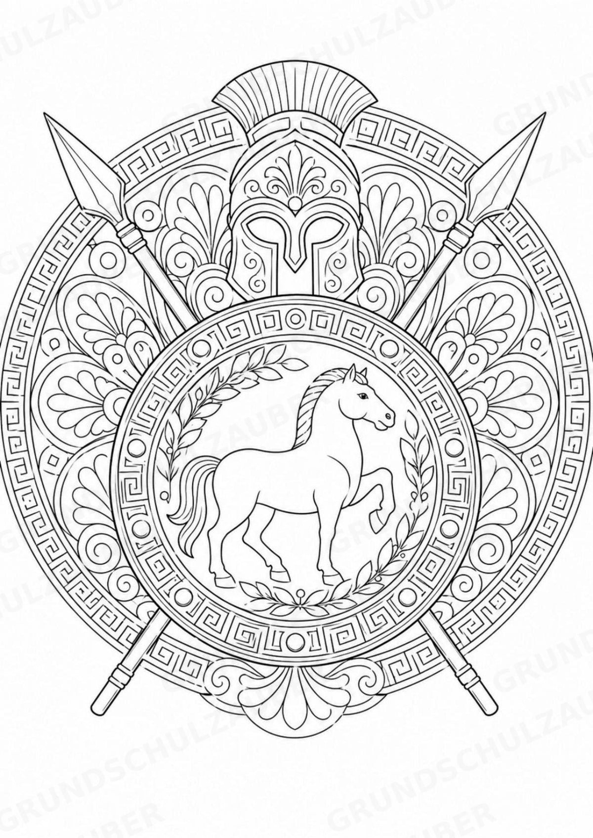 Antikes Griechenland Mandalas Ausmalbilder – Geschichte und Kulturen – 15 Malvorlagen – Materialseite 11