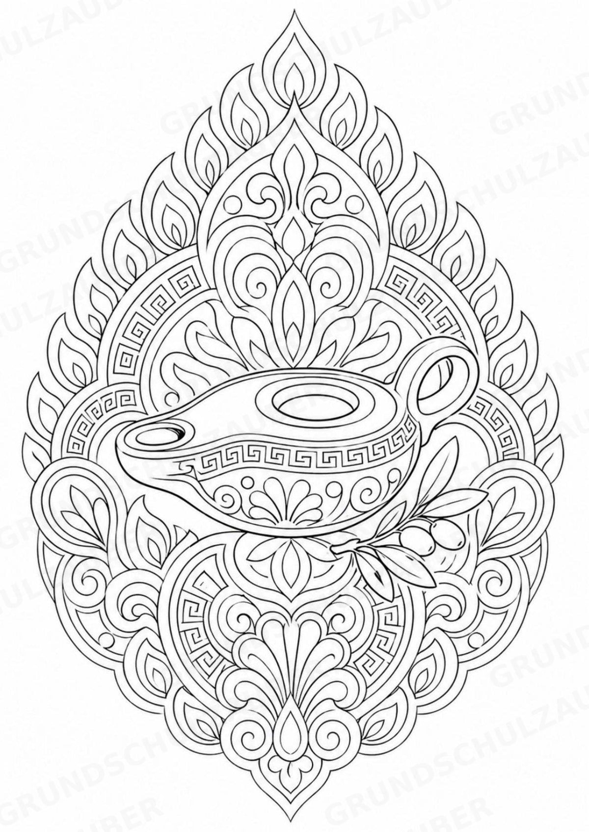 Antikes Griechenland Mandalas Ausmalbilder – Geschichte und Kulturen – 15 Malvorlagen – Materialseite 13