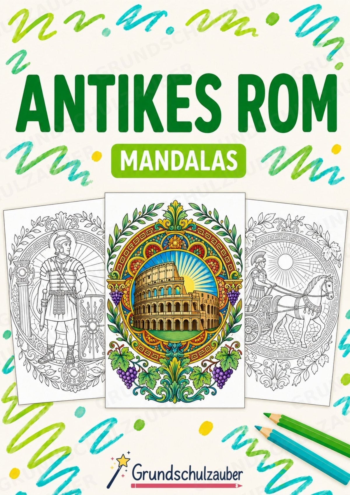 Antikes Rom Mandalas Ausmalbilder – Geschichte und Kulturen – 15 Malvorlagen – Cover