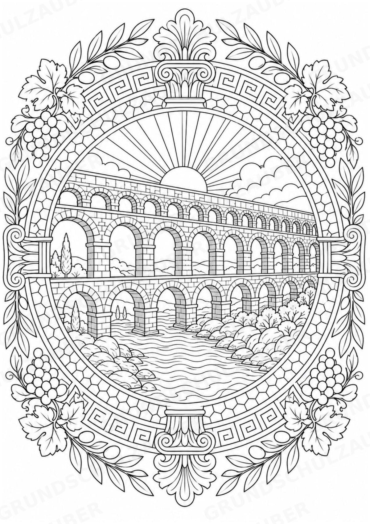 Antikes Rom Mandalas Ausmalbilder – Geschichte und Kulturen – 15 Malvorlagen – Materialseite 5