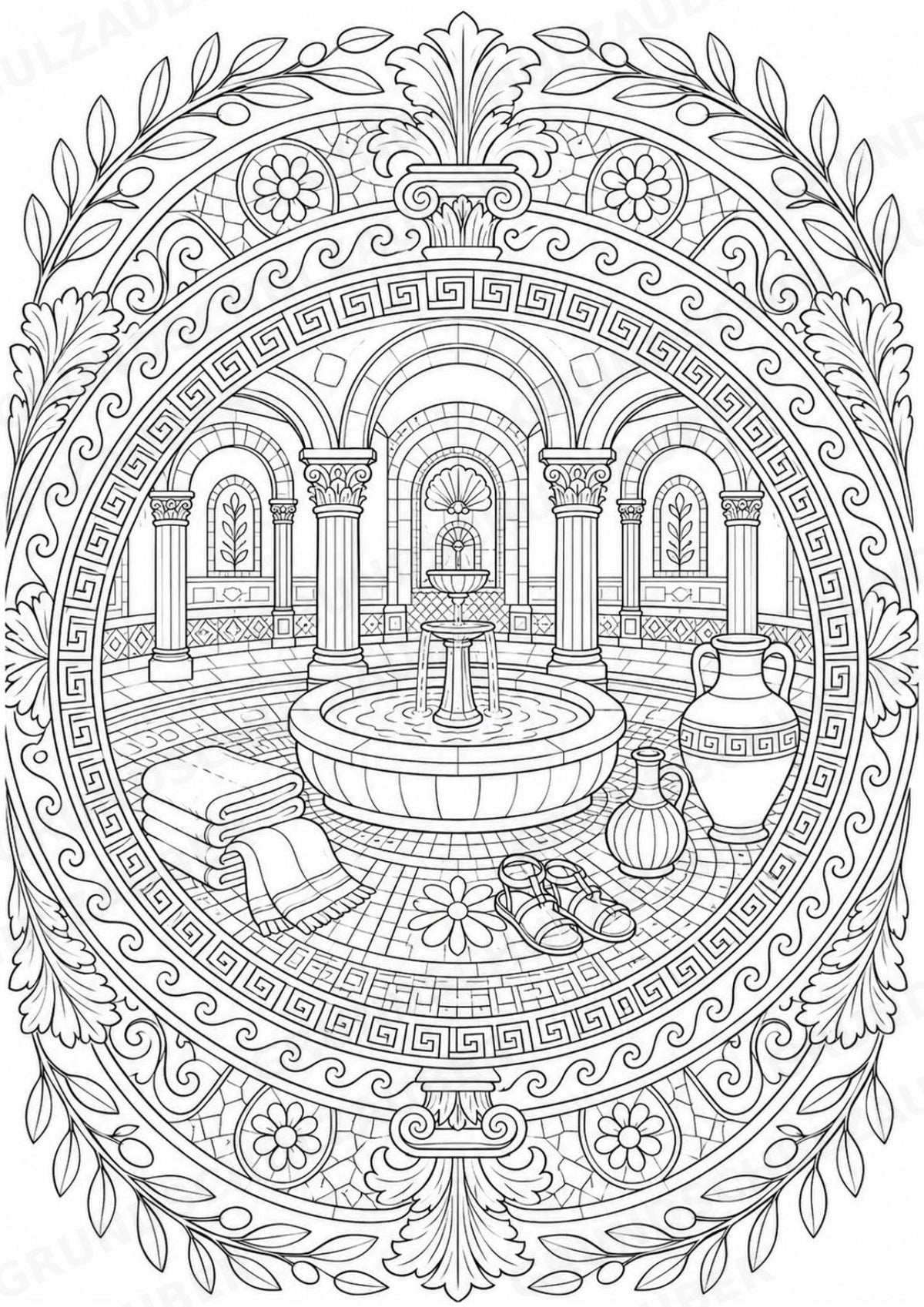 Antikes Rom Mandalas Ausmalbilder – Geschichte und Kulturen – 15 Malvorlagen – Materialseite 10