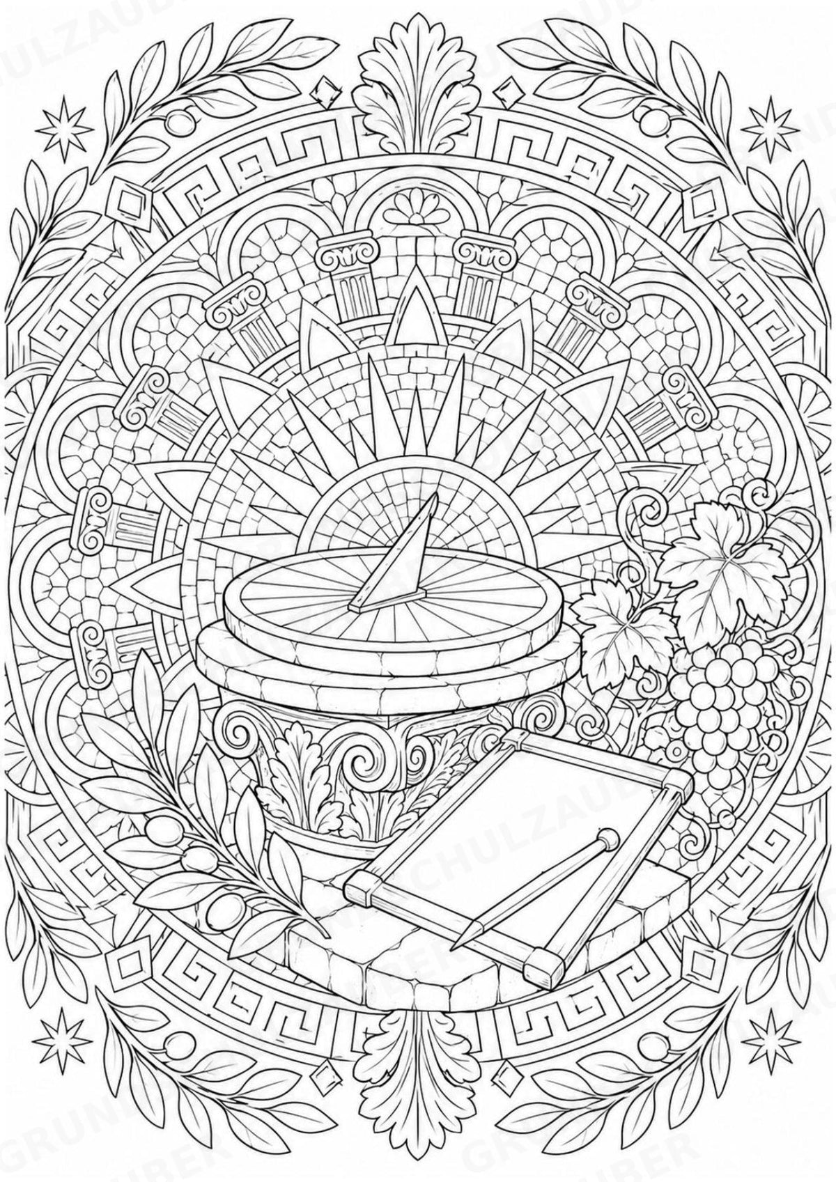 Antikes Rom Mandalas Ausmalbilder – Geschichte und Kulturen – 15 Malvorlagen – Materialseite 14