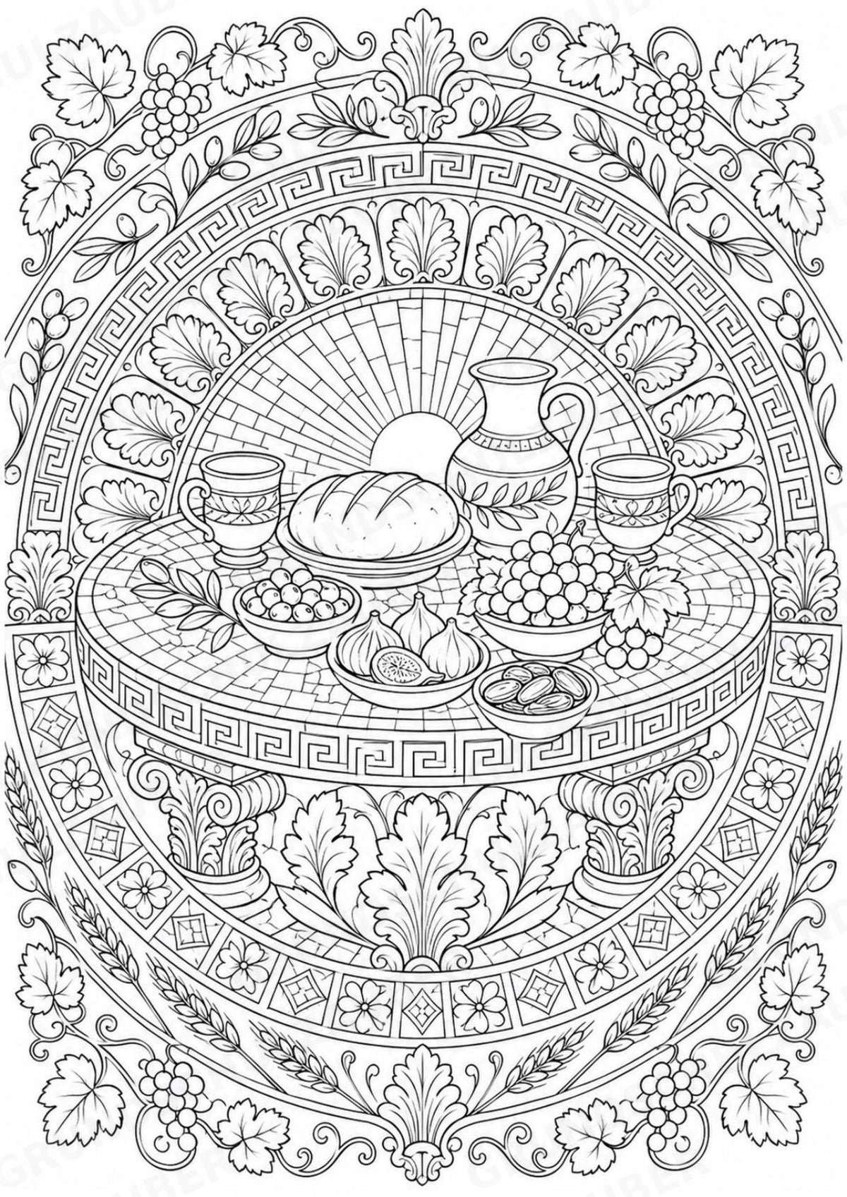 Antikes Rom Mandalas Ausmalbilder – Geschichte und Kulturen – 15 Malvorlagen – Materialseite 16
