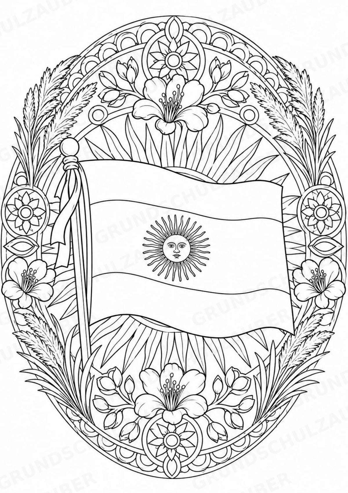 Argentinien Mandalas Ausmalbilder – Länder und Kulturen – 15 Malvorlagen – Materialseite 2