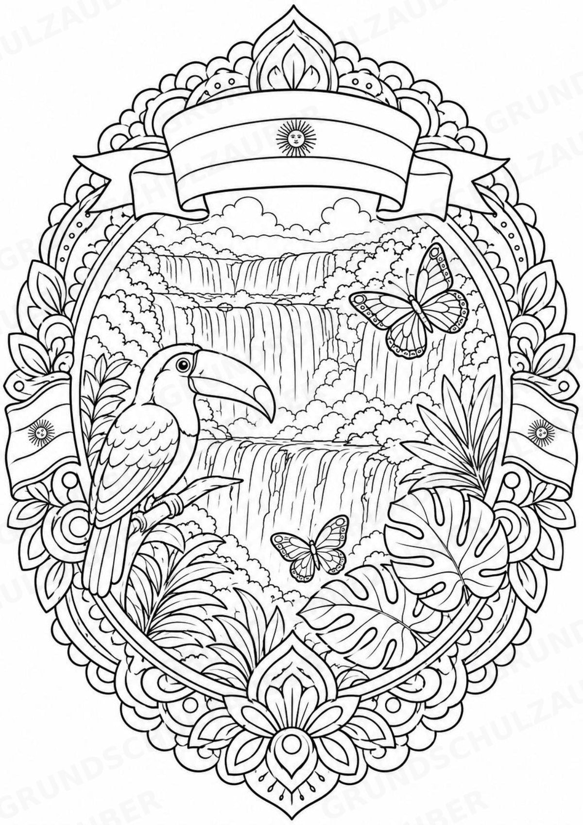 Argentinien Mandalas Ausmalbilder – Länder und Kulturen – 15 Malvorlagen – Materialseite 8