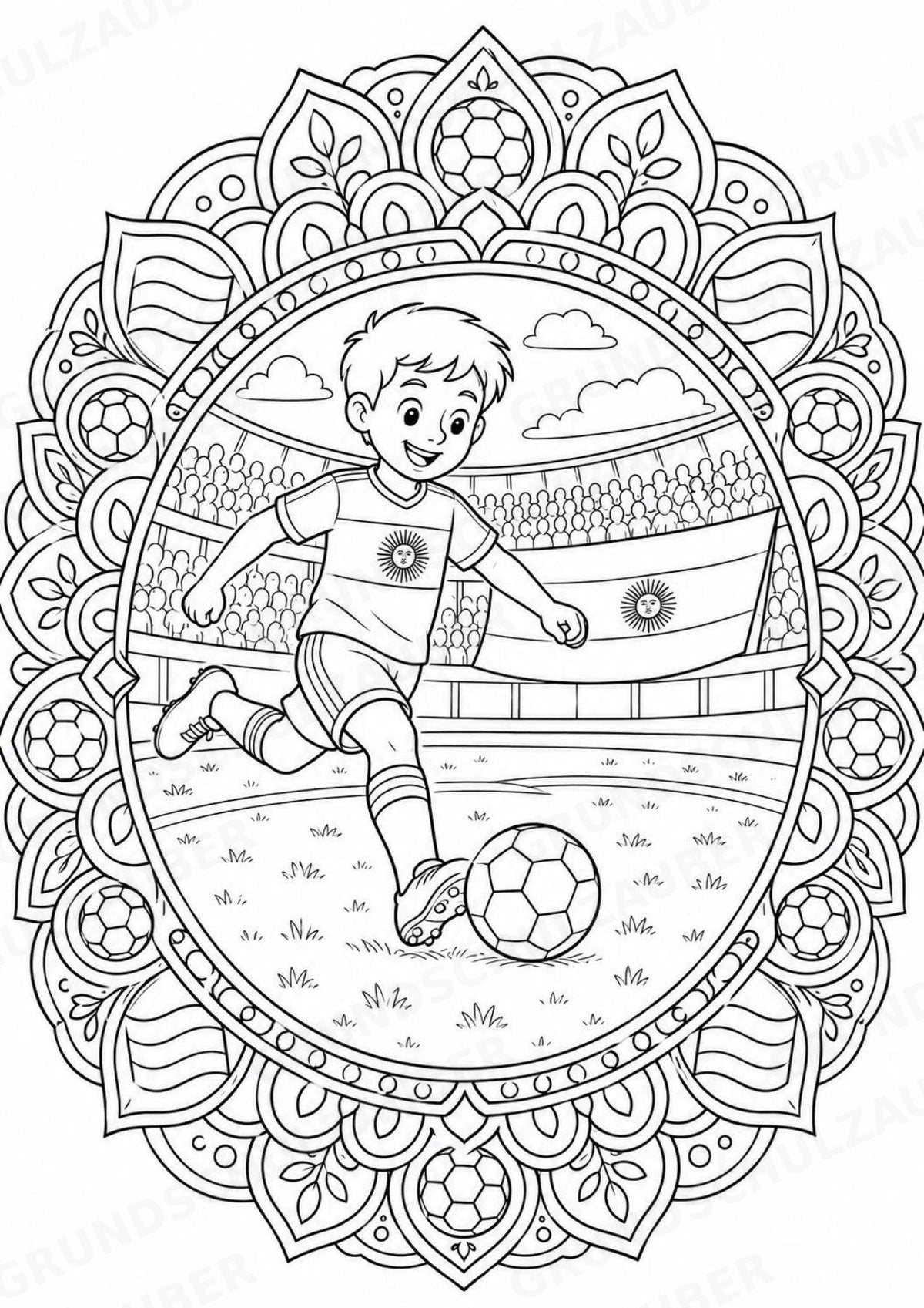 Argentinien Mandalas Ausmalbilder – Länder und Kulturen – 15 Malvorlagen – Materialseite 9