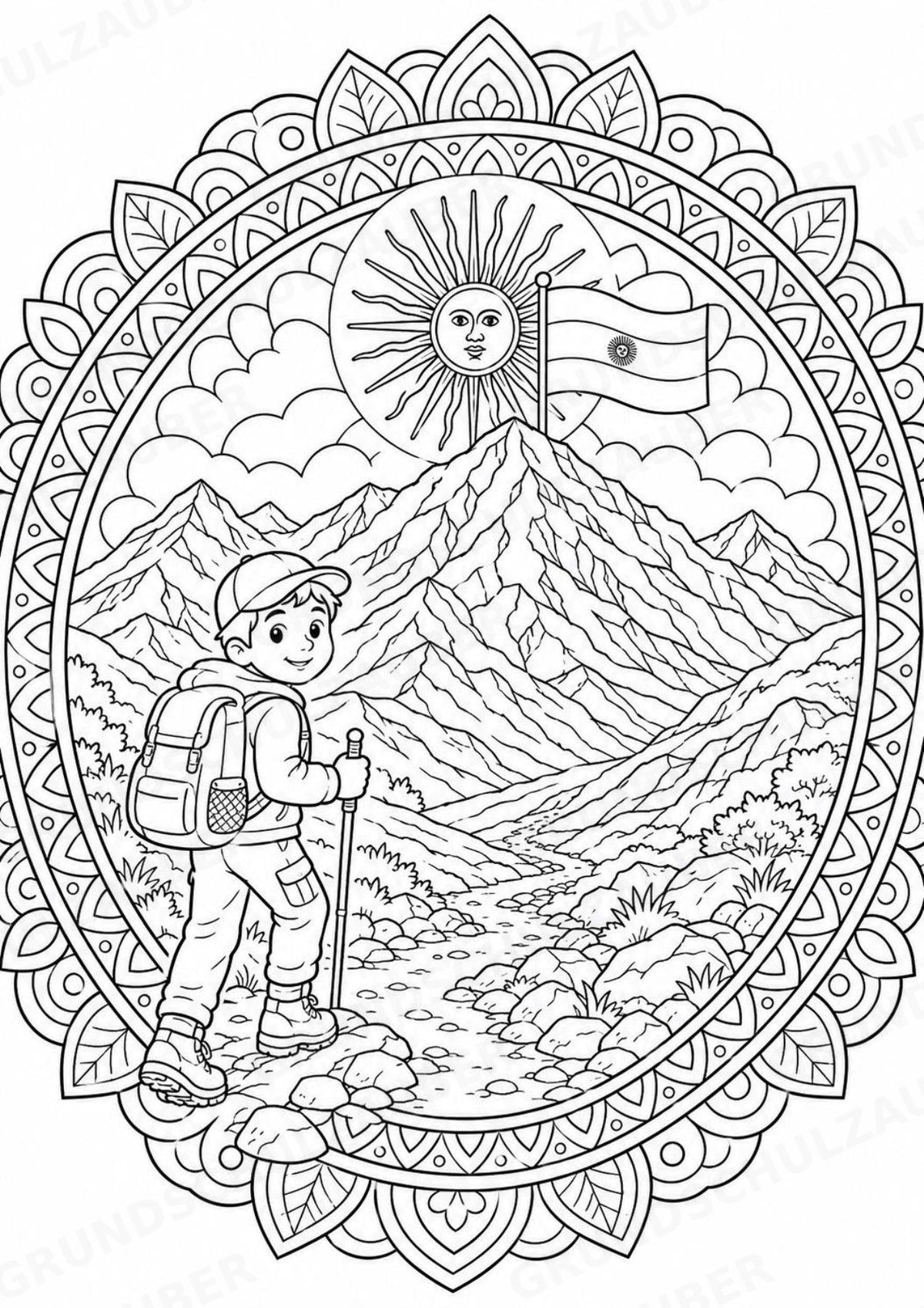 Argentinien Mandalas Ausmalbilder – Länder und Kulturen – 15 Malvorlagen – Materialseite 11