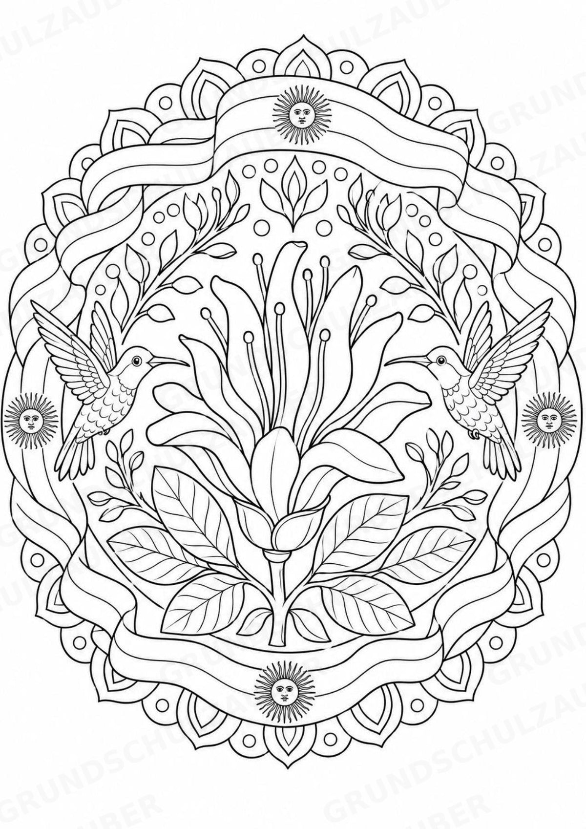 Argentinien Mandalas Ausmalbilder – Länder und Kulturen – 15 Malvorlagen – Materialseite 15