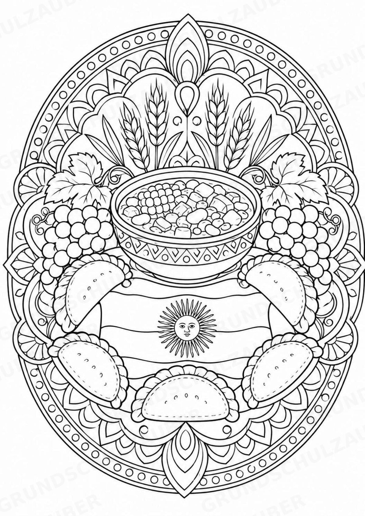 Argentinien Mandalas Ausmalbilder – Länder und Kulturen – 15 Malvorlagen – Materialseite 16