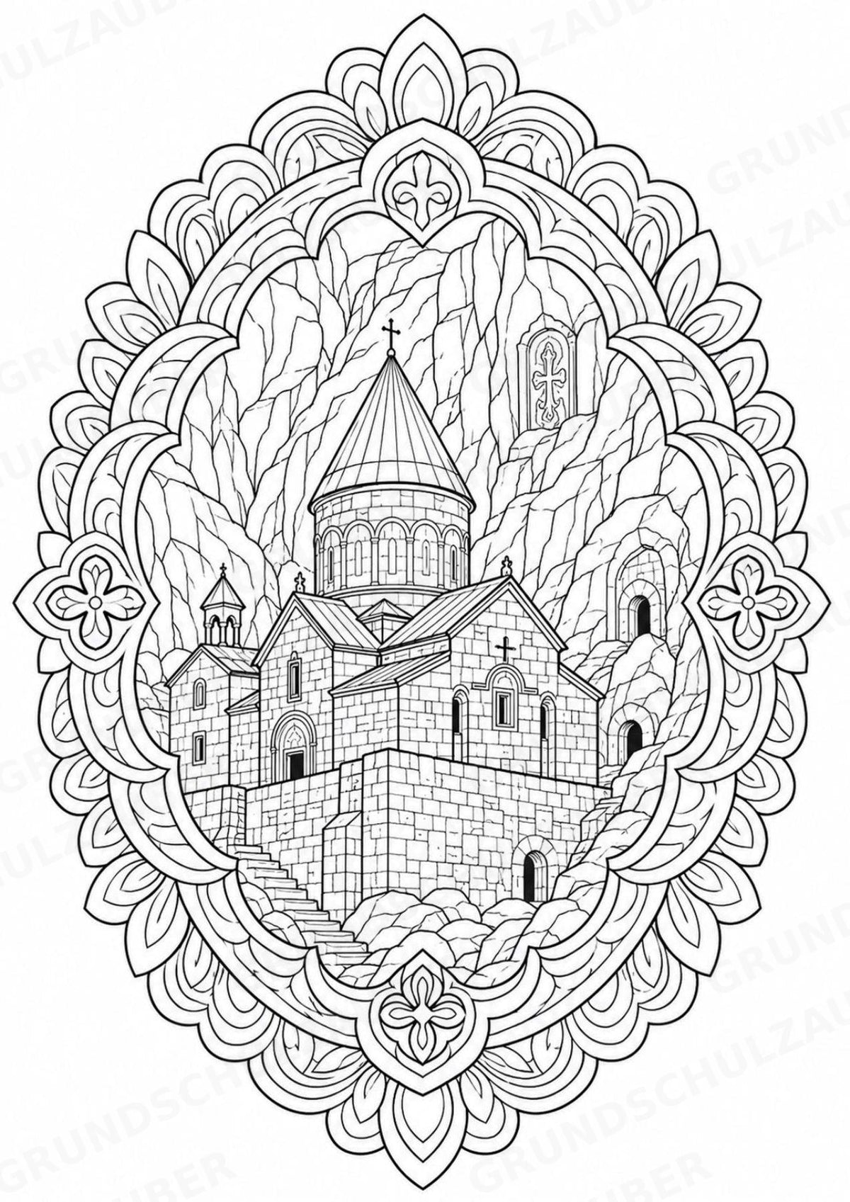 Armenien Mandalas Ausmalbilder – Länder und Kulturen – 15 Malvorlagen – Materialseite 3