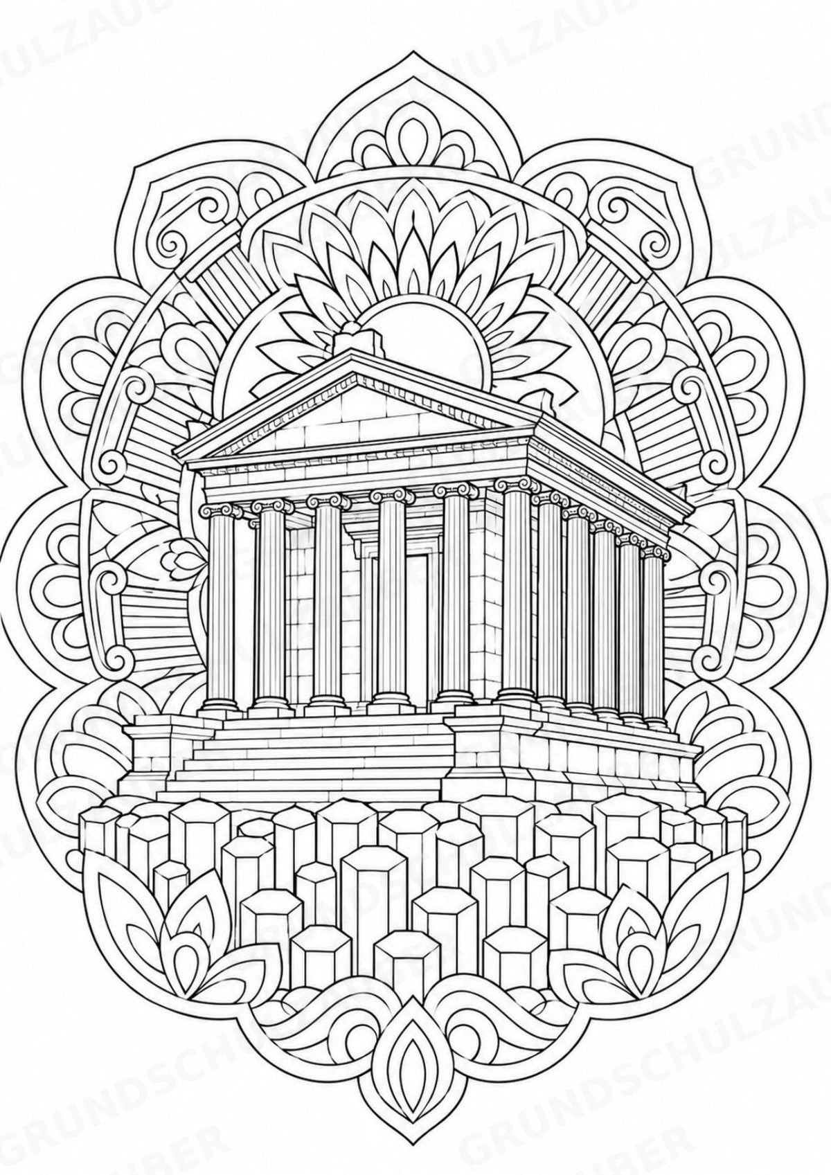 Armenien Mandalas Ausmalbilder – Länder und Kulturen – 15 Malvorlagen – Materialseite 4