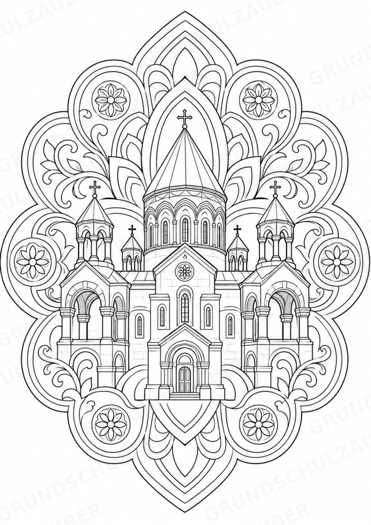Armenien Mandalas Ausmalbilder – Länder und Kulturen – 15 Malvorlagen – Materialseite 5