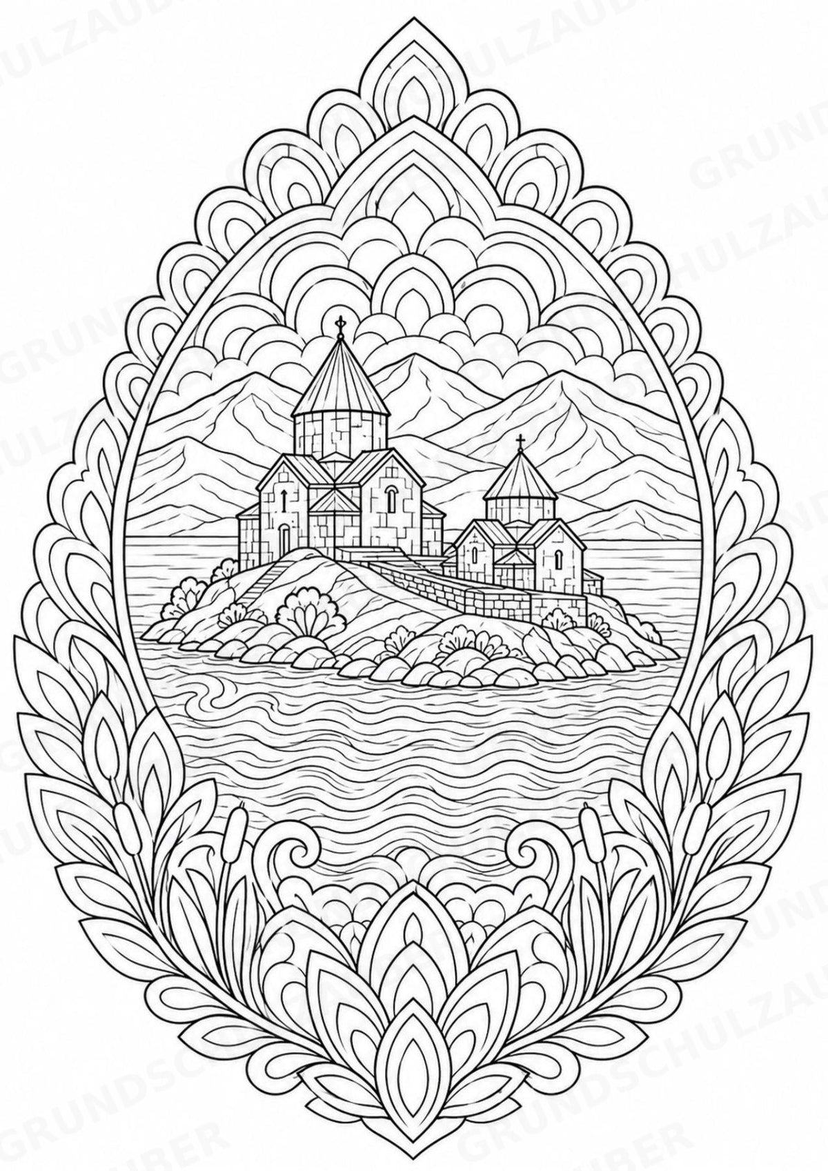 Armenien Mandalas Ausmalbilder – Länder und Kulturen – 15 Malvorlagen – Materialseite 6