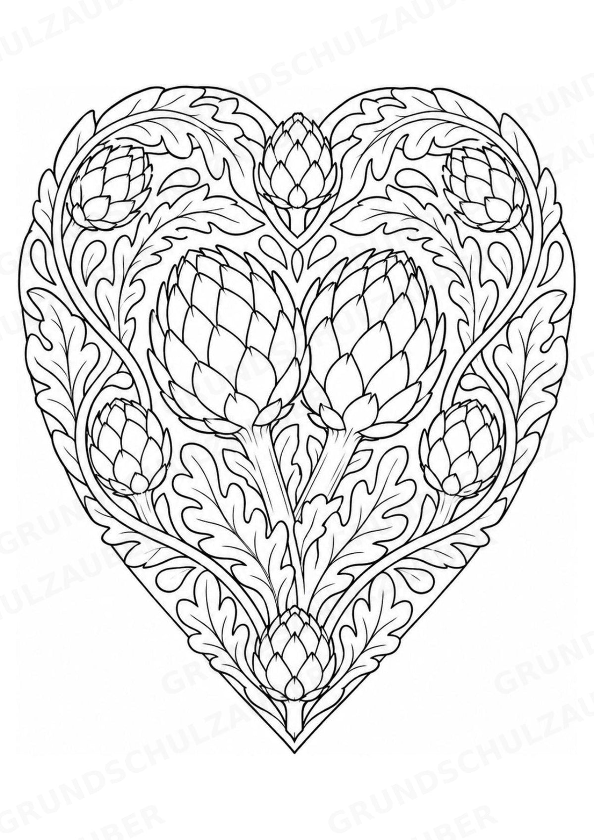 Artischocke Mandalas Ausmalbilder – Allgemeine Themen – 15 Malvorlagen – Materialseite 3