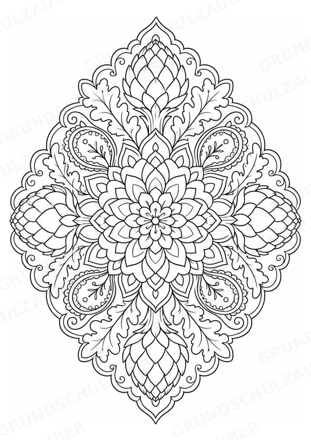 Artischocke Mandalas Ausmalbilder – Allgemeine Themen – 15 Malvorlagen – Materialseite 8