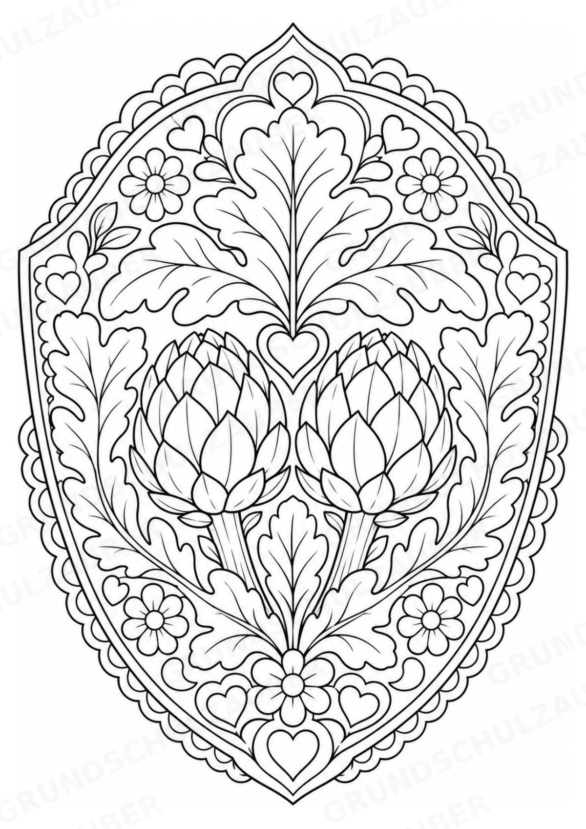 Artischocke Mandalas Ausmalbilder – Allgemeine Themen – 15 Malvorlagen – Materialseite 12