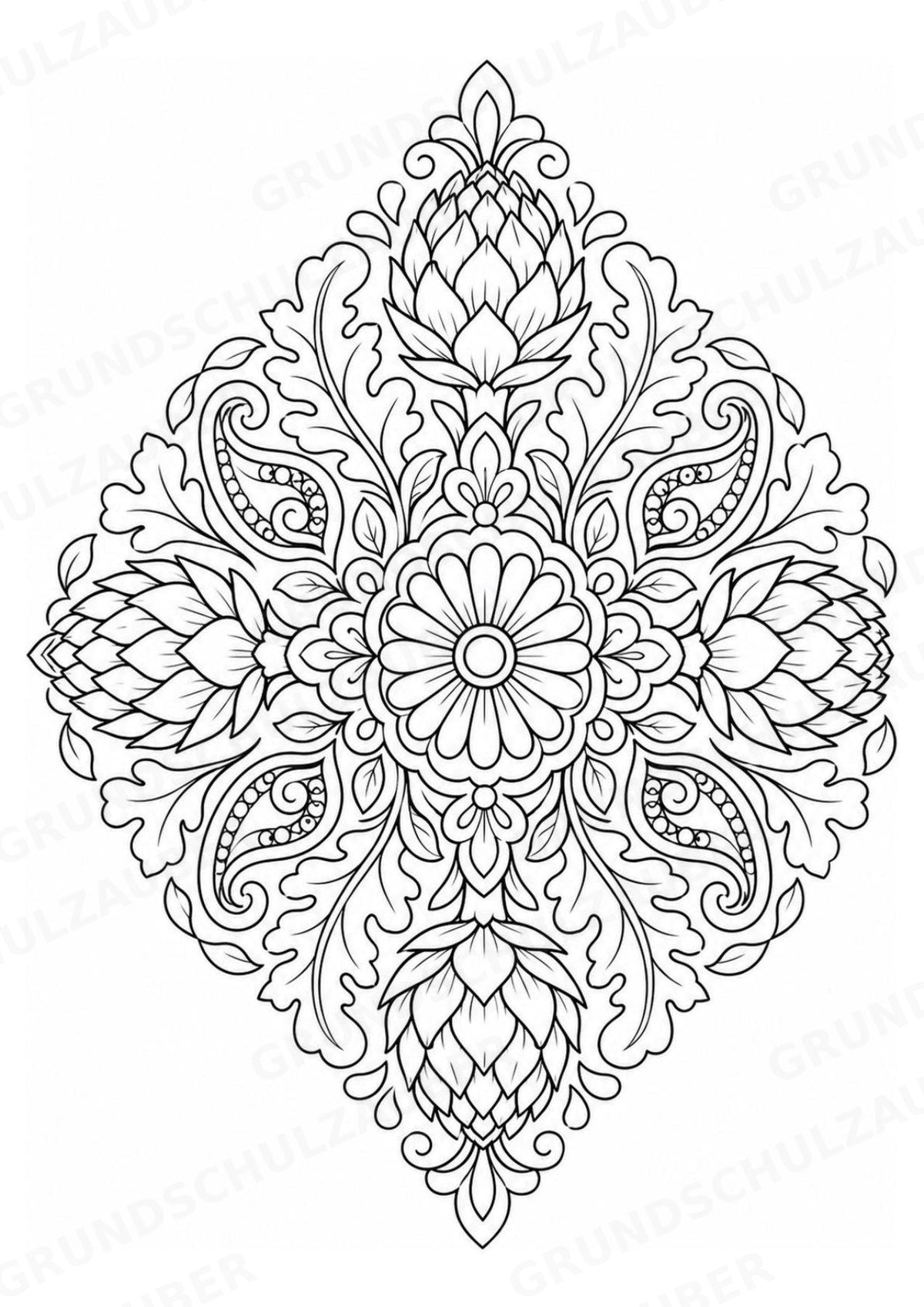 Artischocke Mandalas Ausmalbilder – Allgemeine Themen – 15 Malvorlagen – Materialseite 15
