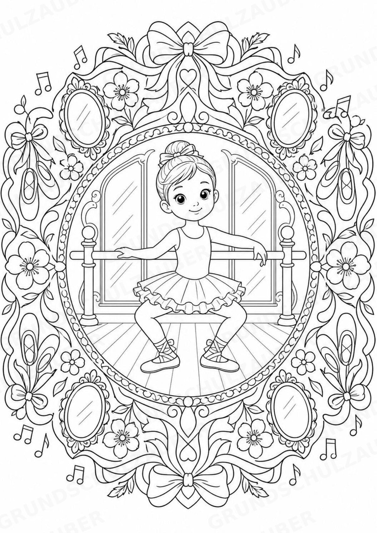 Ballett Mandalas Ausmalbilder – Sport – 15 Malvorlagen – Materialseite 5