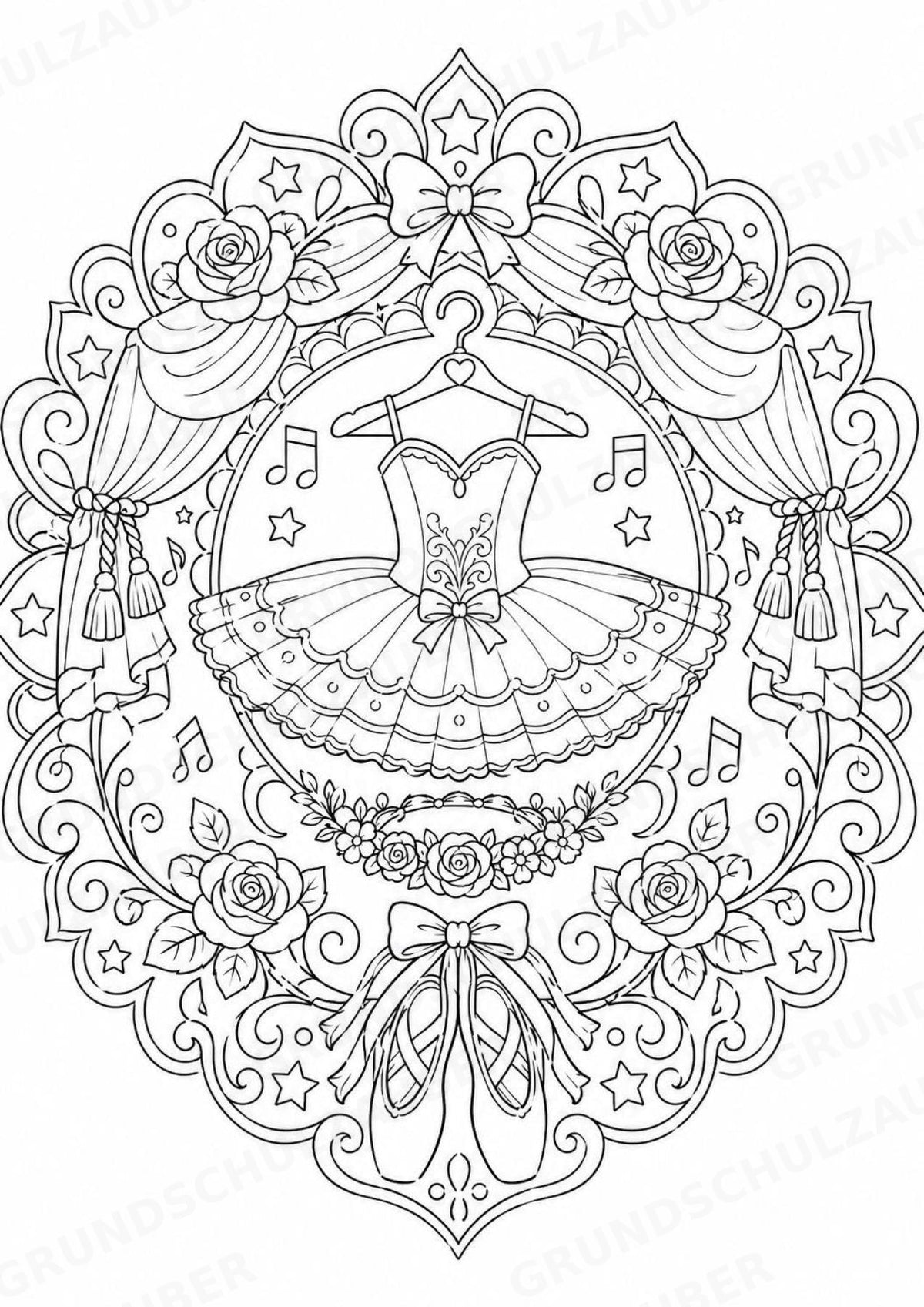 Ballett Mandalas Ausmalbilder – Sport – 15 Malvorlagen – Materialseite 8