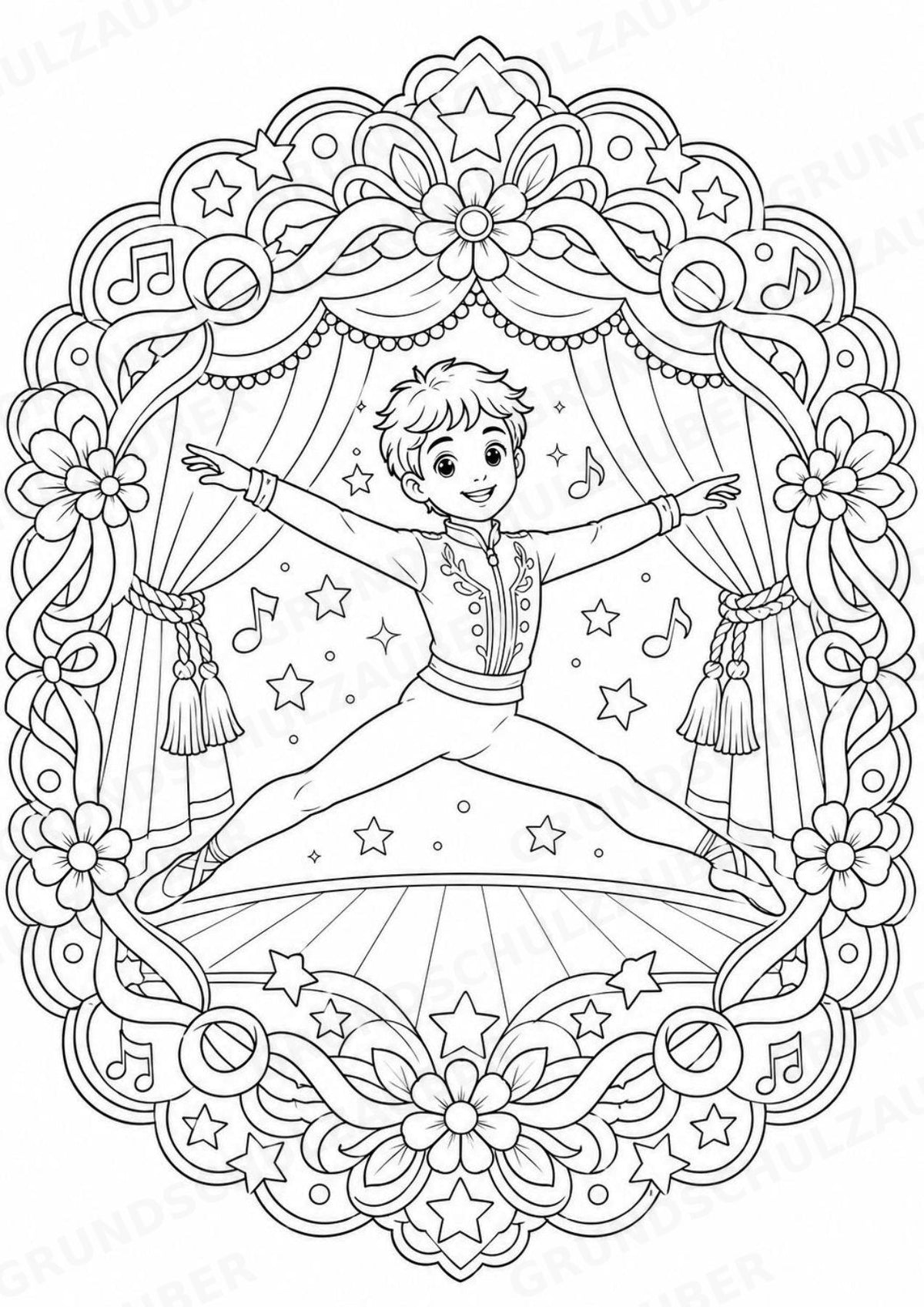Ballett Mandalas Ausmalbilder – Sport – 15 Malvorlagen – Materialseite 11