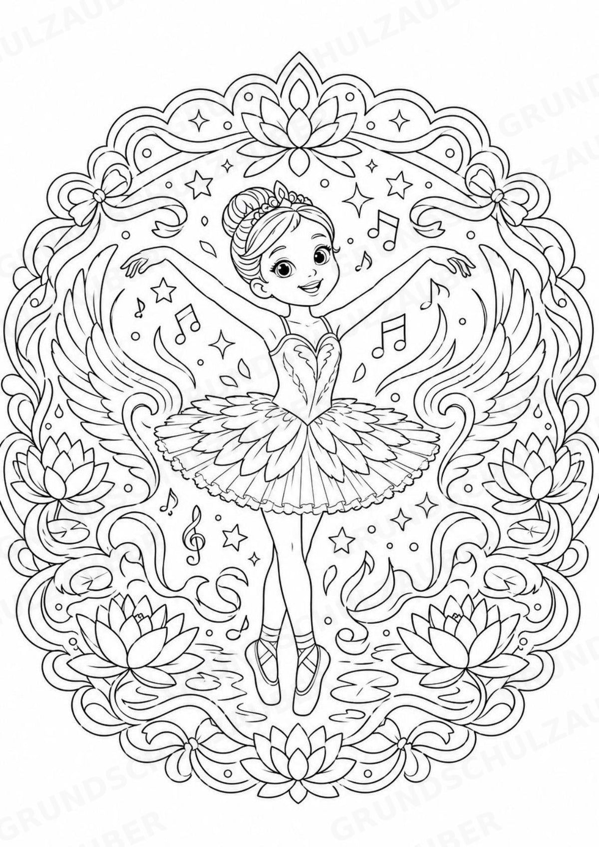 Ballett Mandalas Ausmalbilder – Sport – 15 Malvorlagen – Materialseite 14
