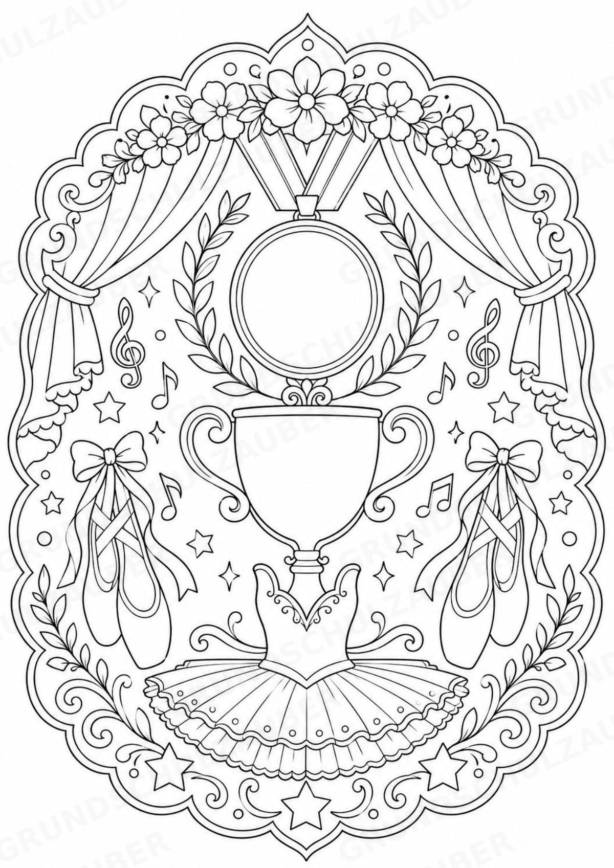 Ballett Mandalas Ausmalbilder – Sport – 15 Malvorlagen – Materialseite 16
