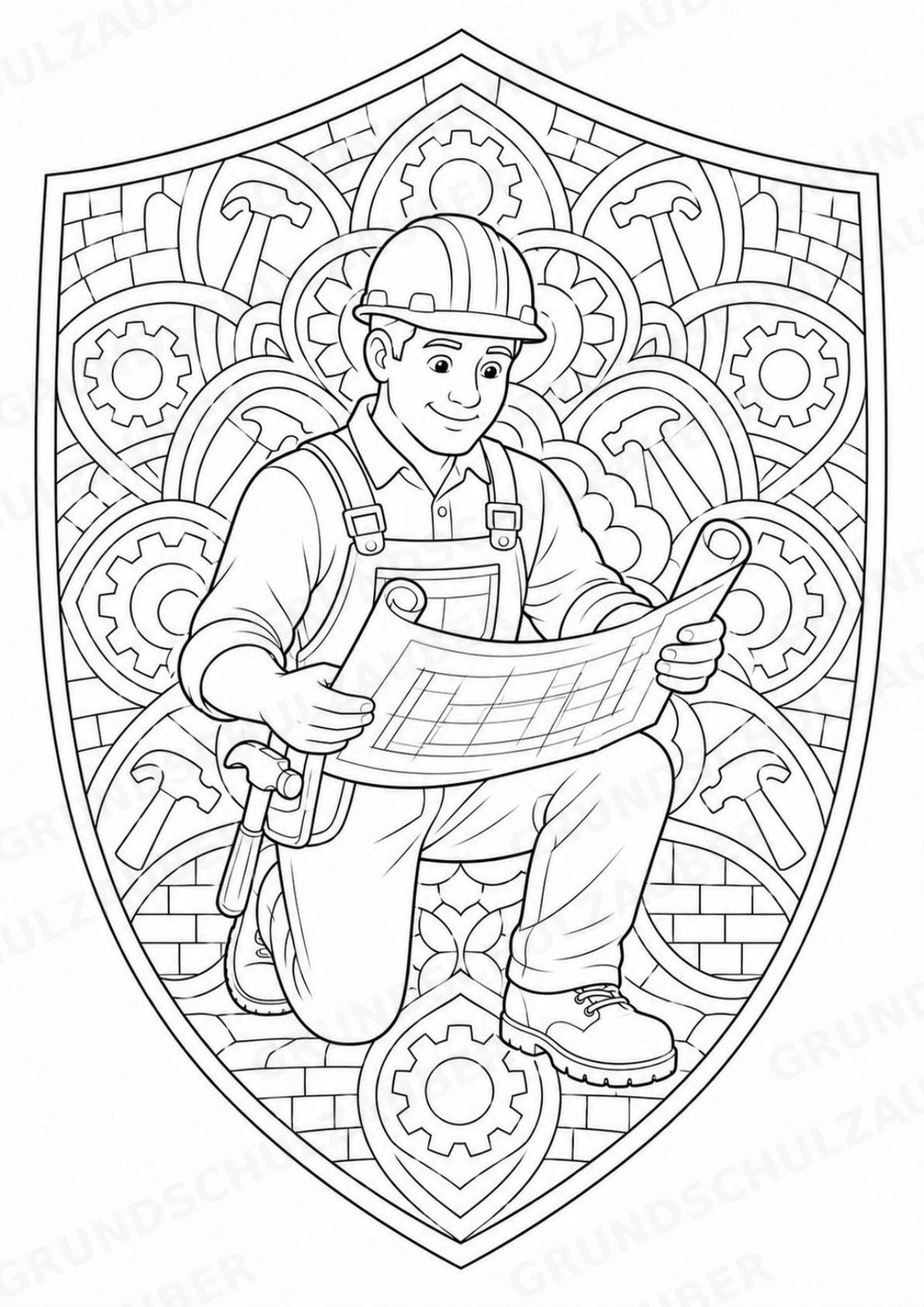 Berufe Mandalas Ausmalbilder – Berufe – 15 Malvorlagen – Materialseite 5