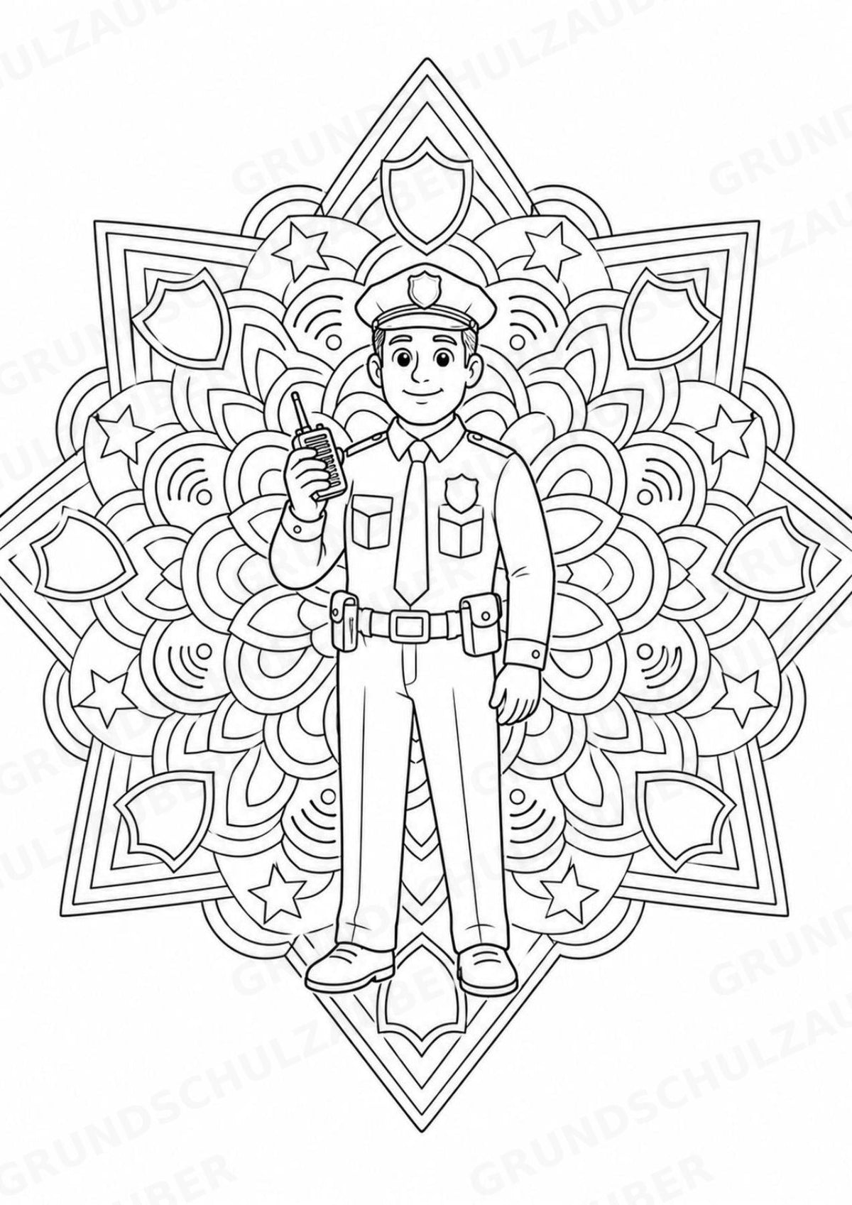 Berufe Mandalas Ausmalbilder – Berufe – 15 Malvorlagen – Materialseite 7