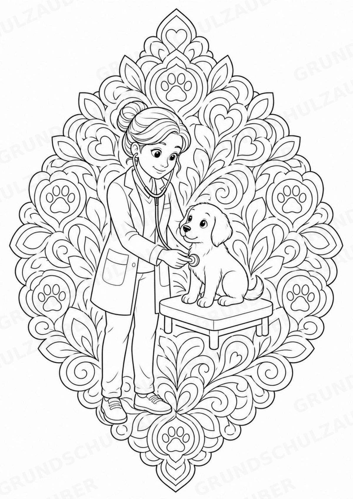 Berufe Mandalas Ausmalbilder – Berufe – 15 Malvorlagen – Materialseite 8